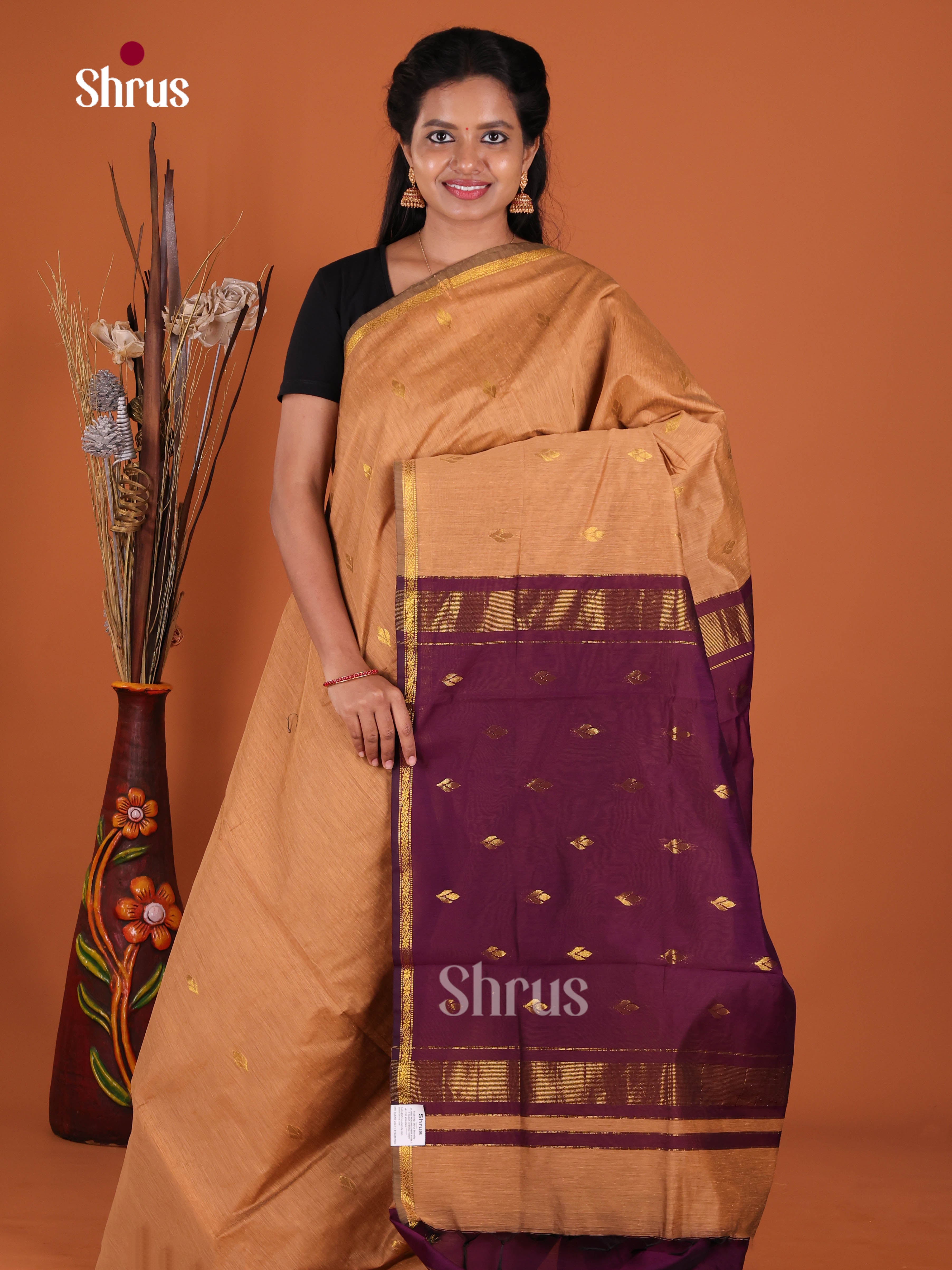 DJS24342 - Semi Maheshwari Saree - Shop on Shrus.com