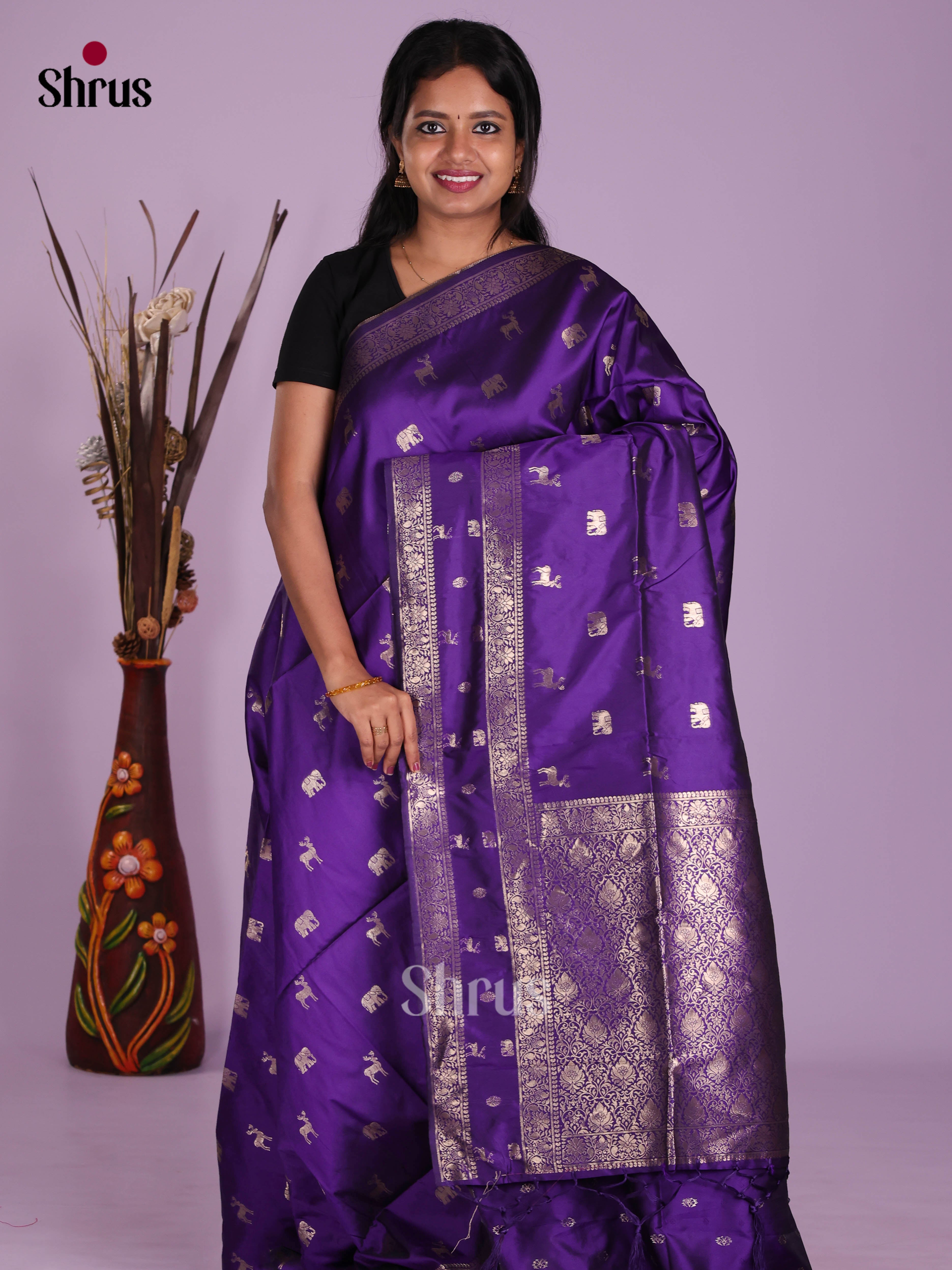 Violet - Semi Softsilk Saree