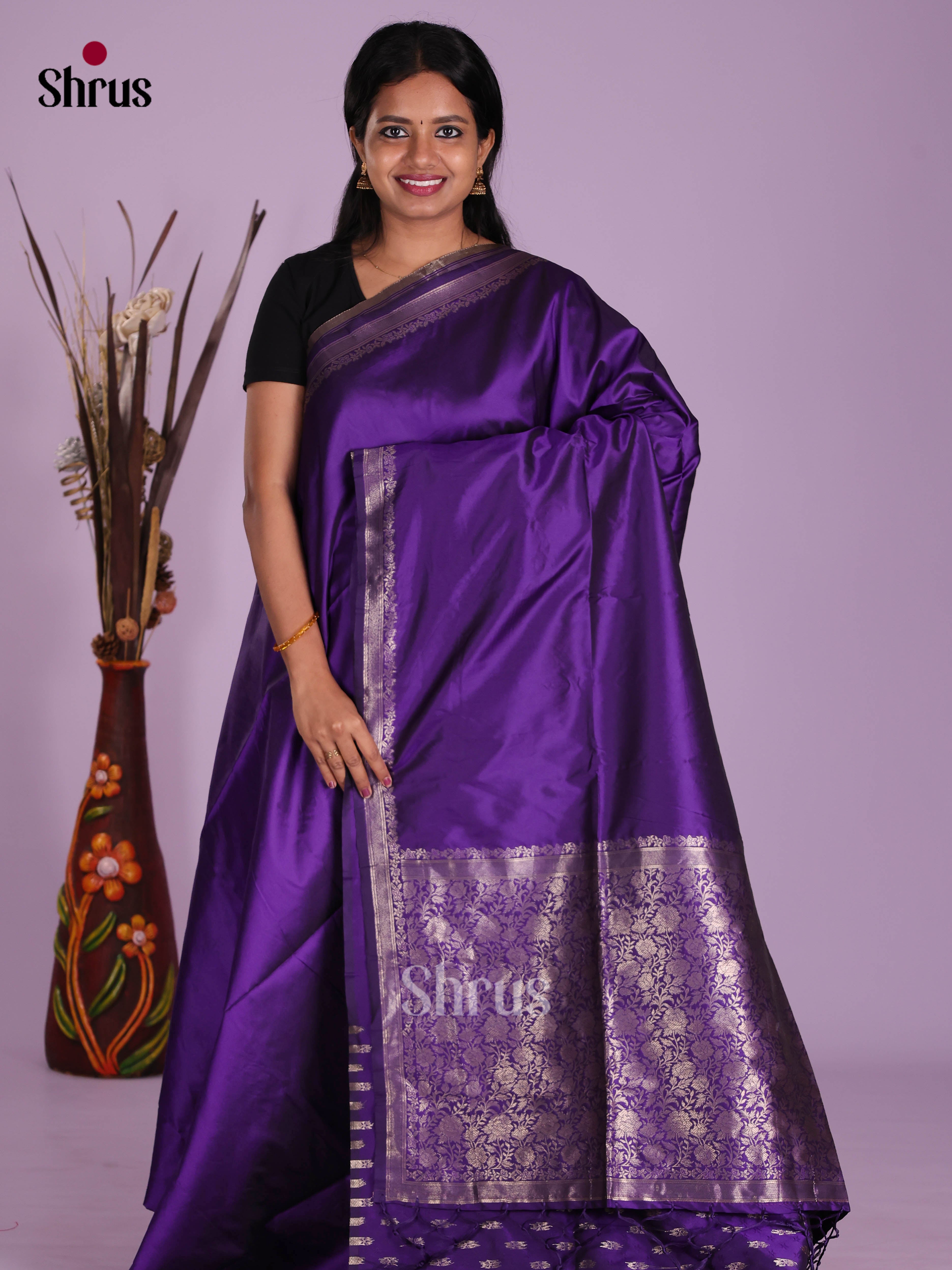 Violet - Semi Softsilk Saree