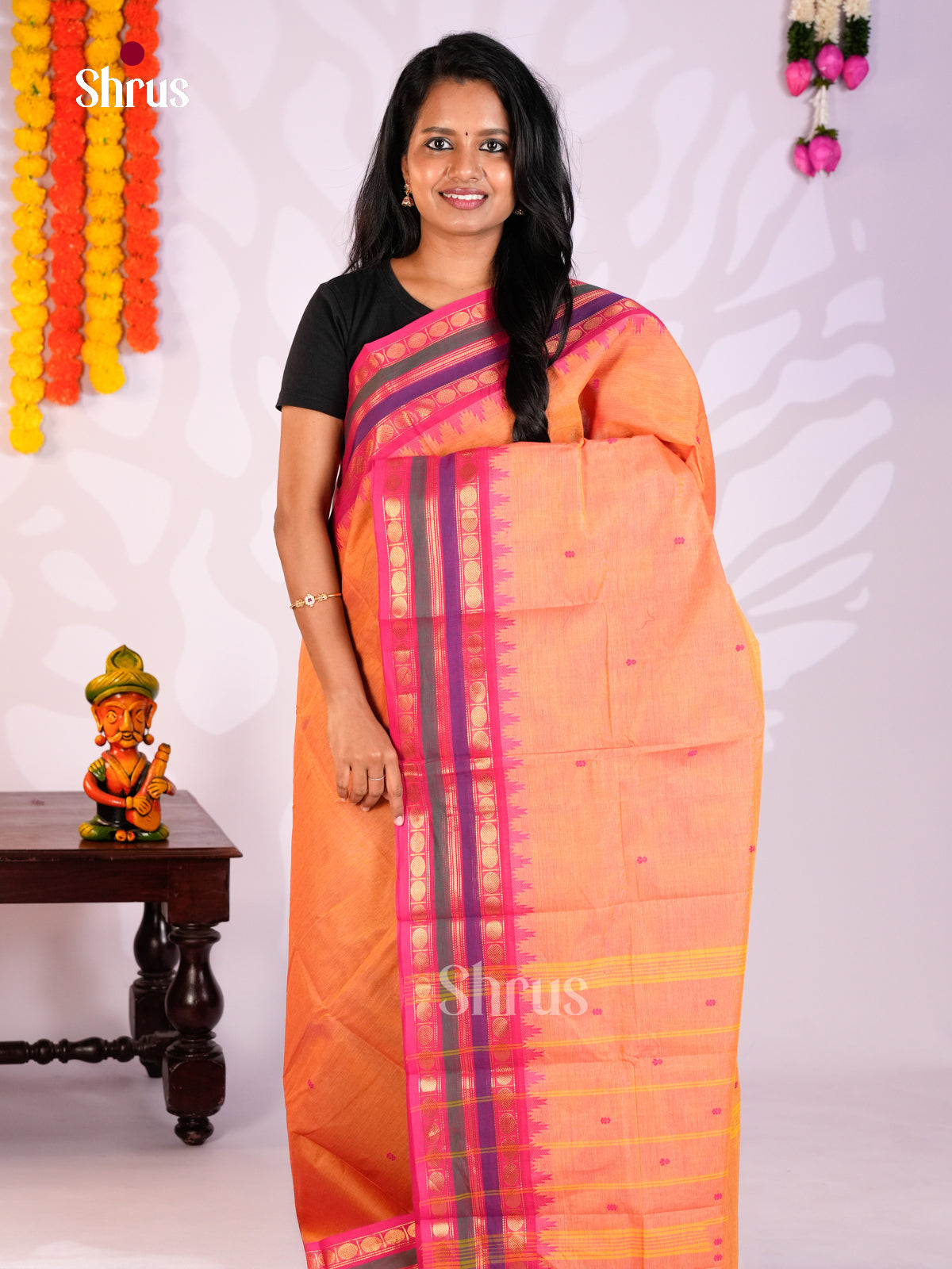 DJS24518 - Chettinad Cotton Saree - Shop on Shrus.com