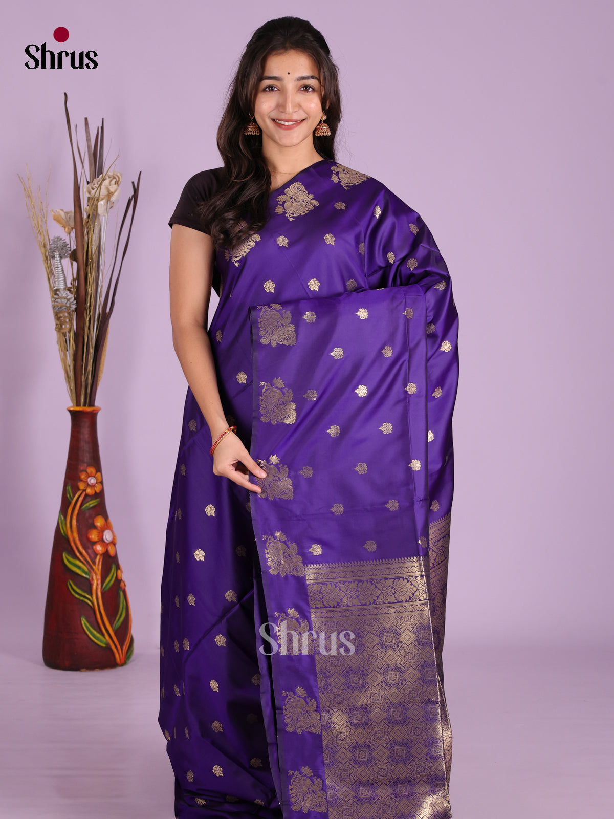 Blue - Semi Softsilk Saree