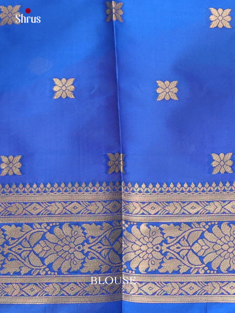 Blue- Semi Softsilk Saree