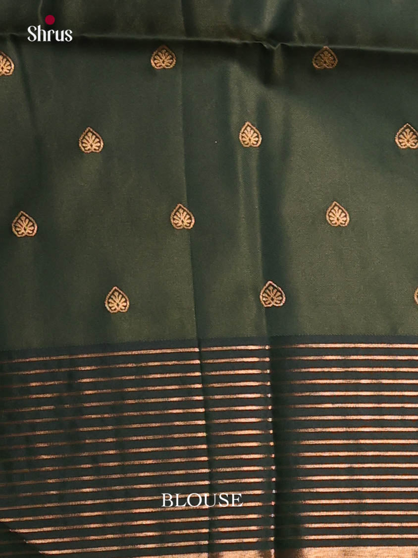 Mehandi Green & Green - Semi Softsilk Saree