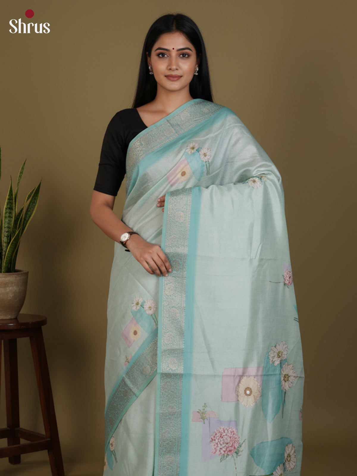 DJS25197 - Printed Semi Tussar Saree