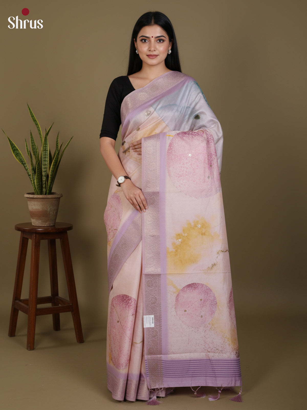 DJS25198 - Printed Semi Tussar Saree