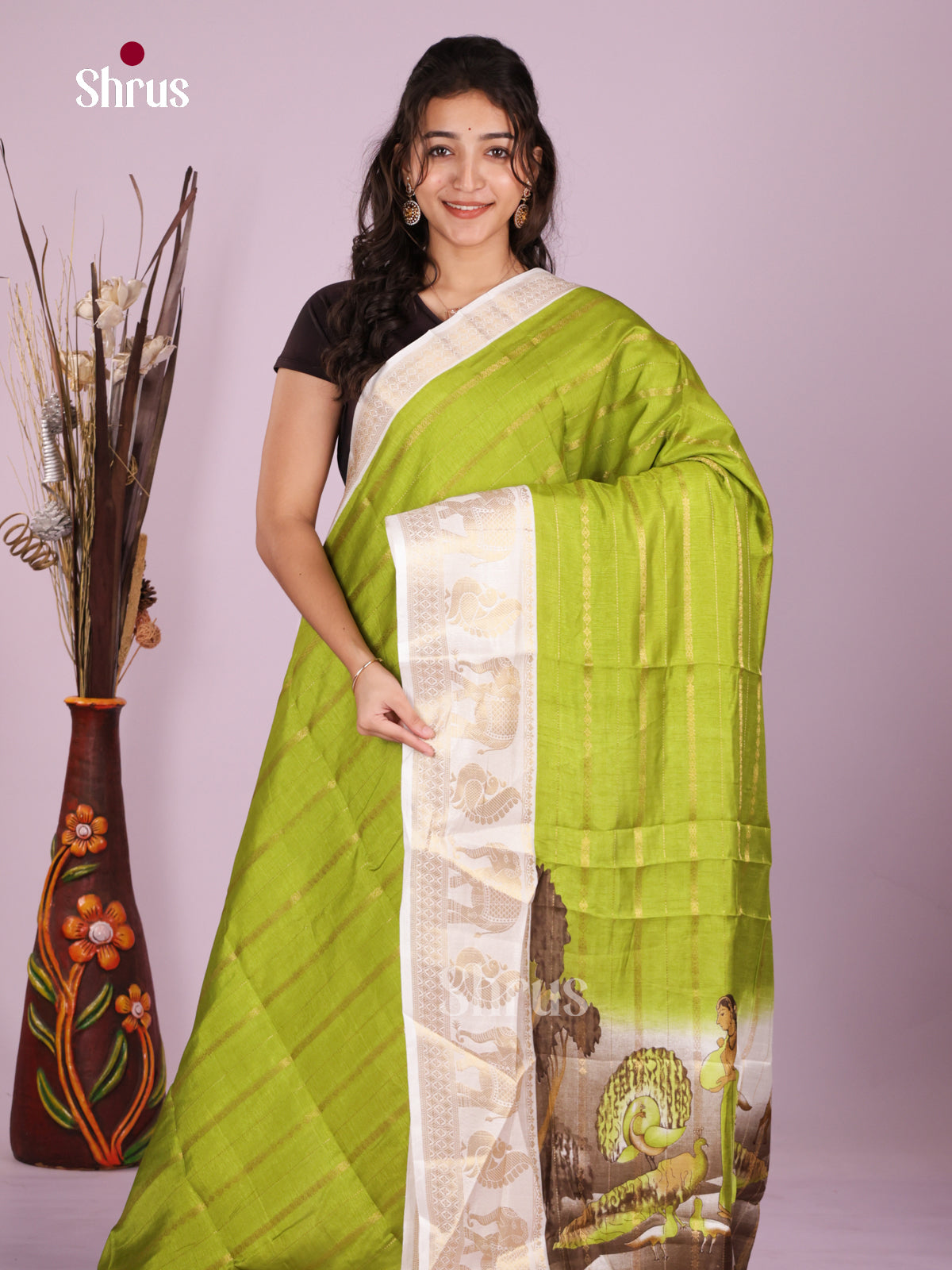 DJS25218 - Semi Mysoresilk Saree - Shop on Shrus.com