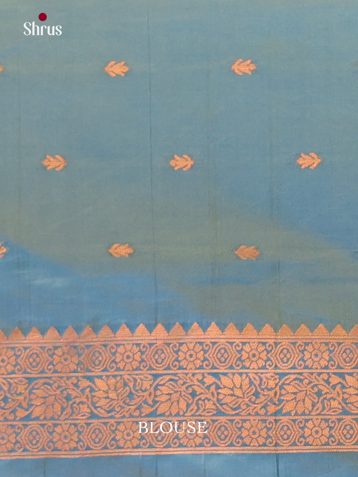 Orange & Blue - Semi Softsilk Saree