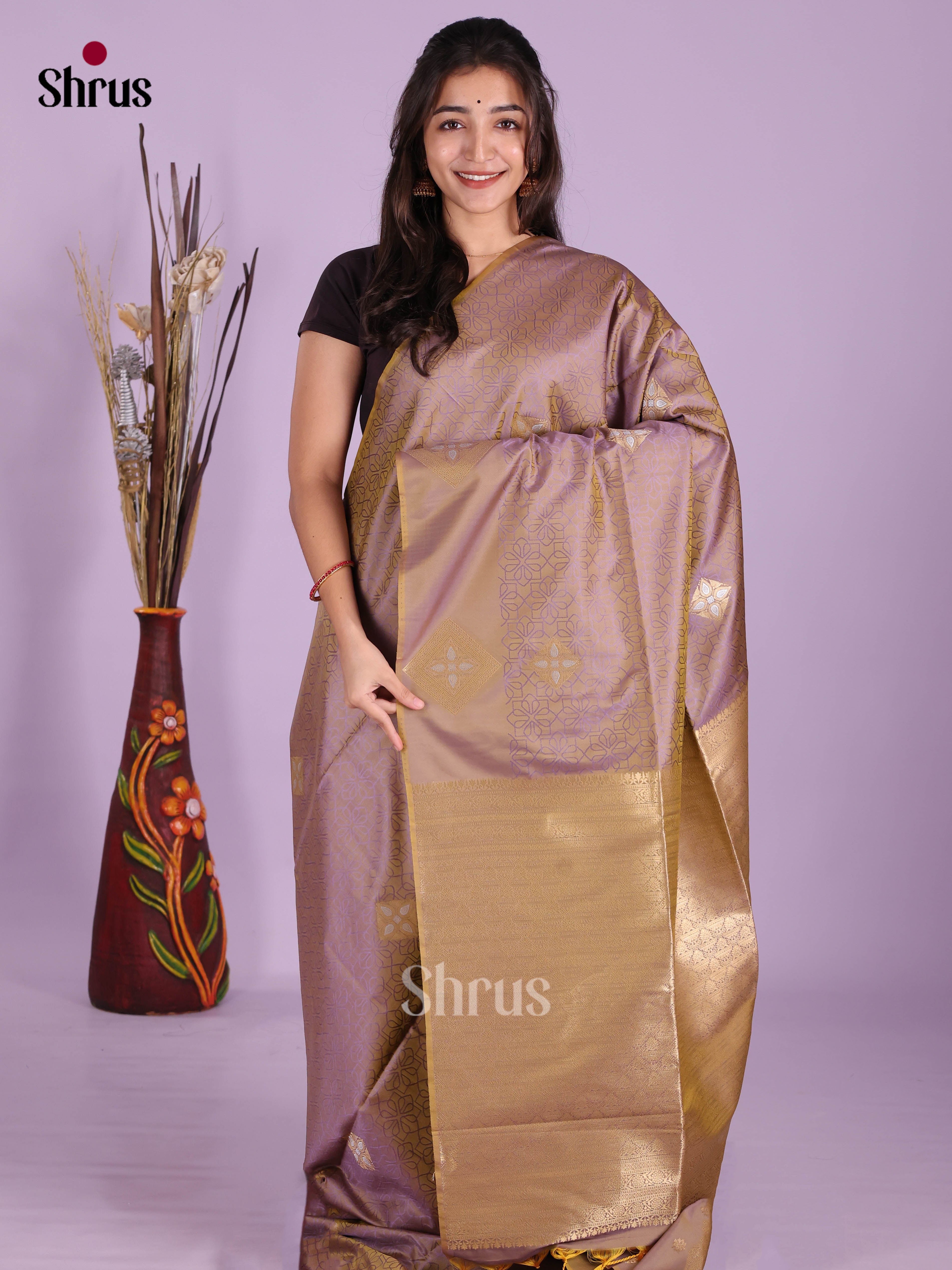 Mild Lavender - Semi Softsilk Saree