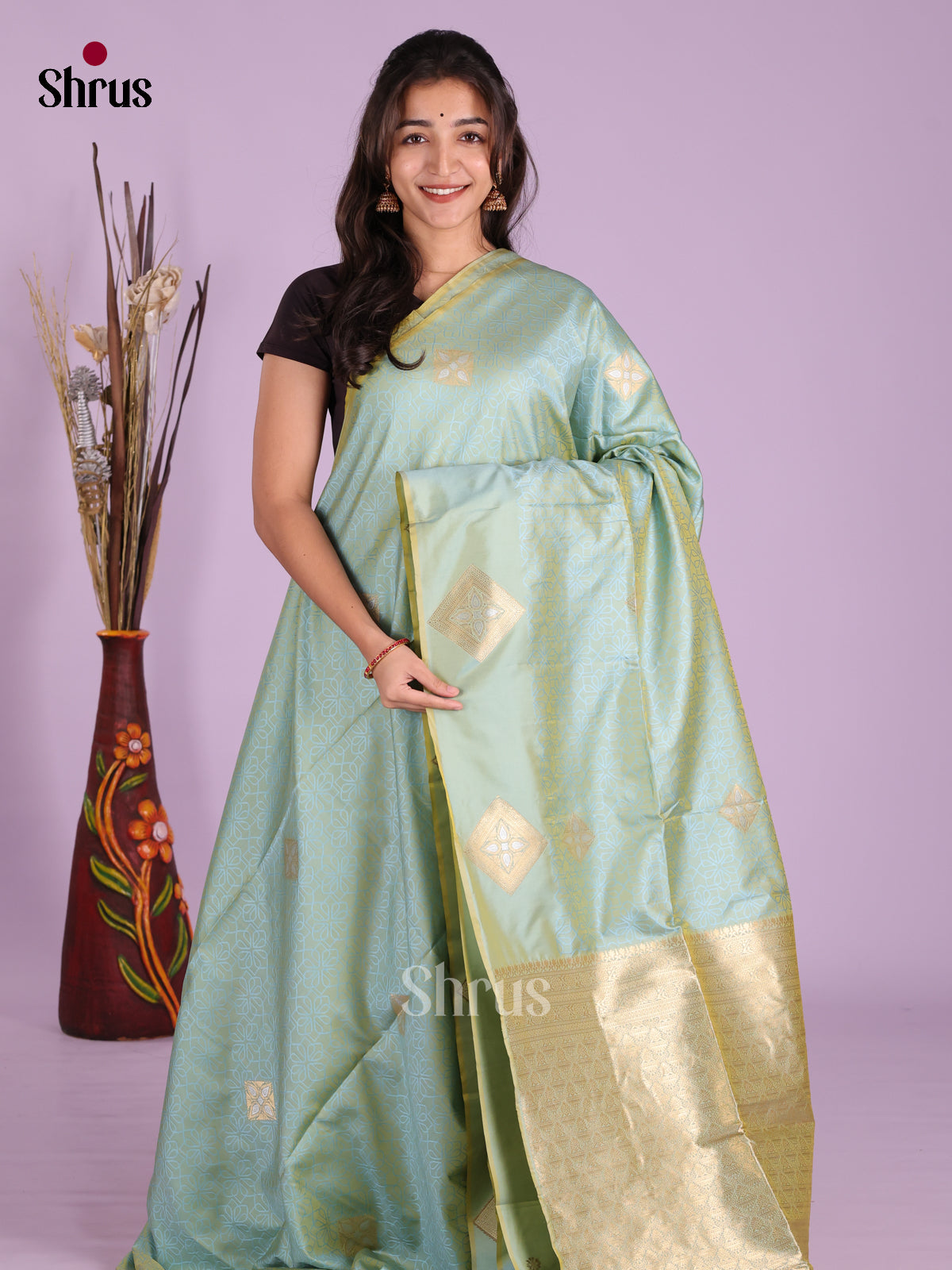 Pastel Green - Semi Softsilk Saree