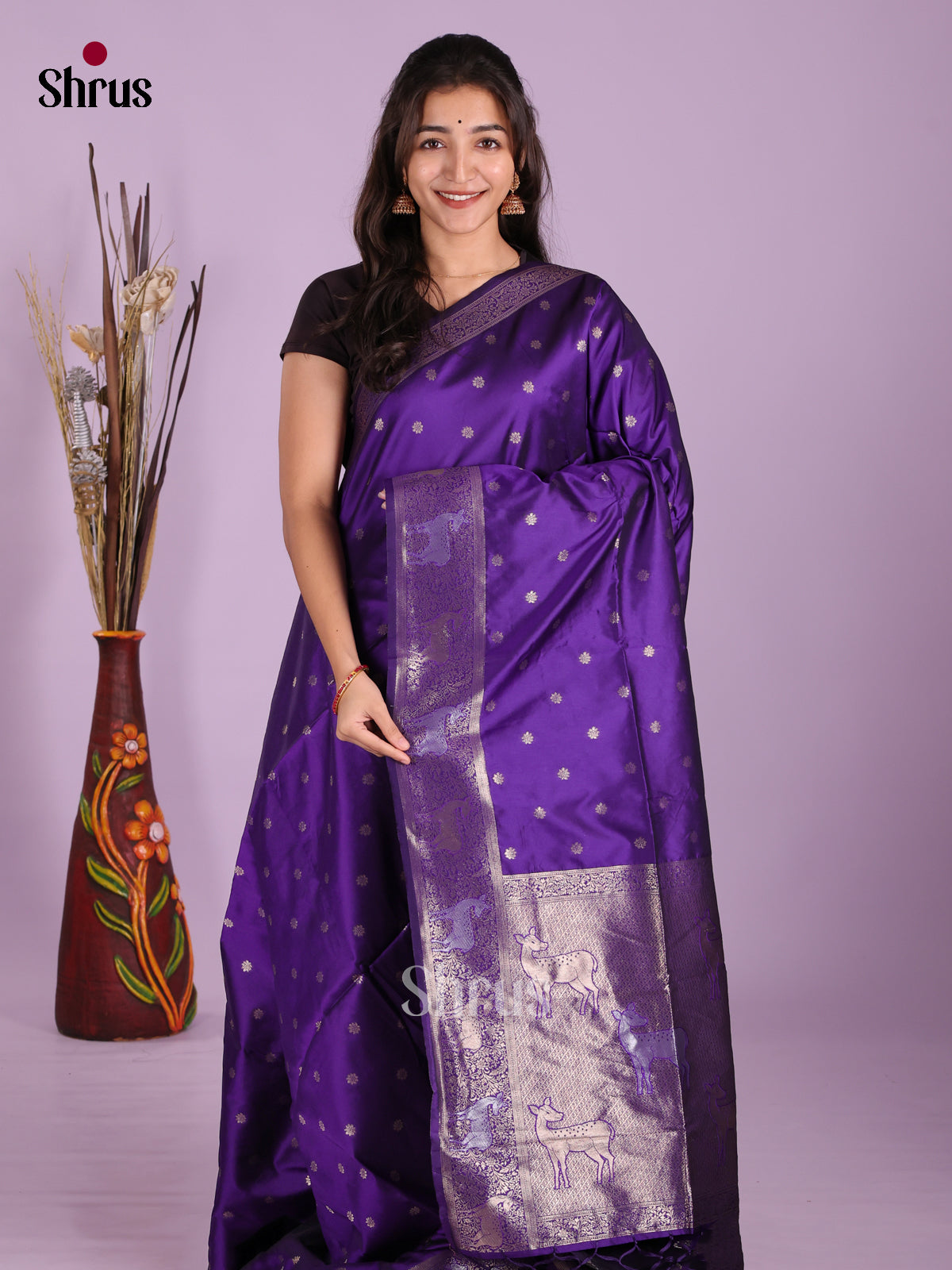 Violet - Semi Softsilk Saree