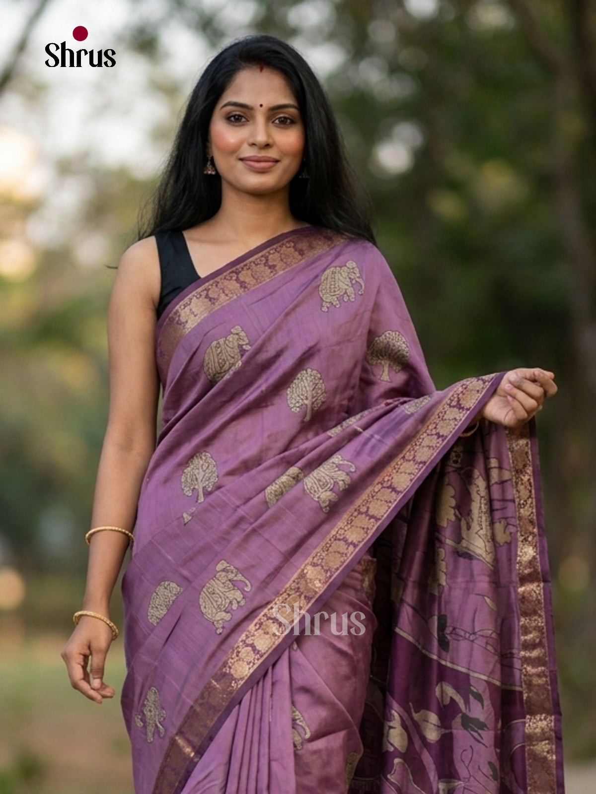 Purple - Semi Modal  Saree