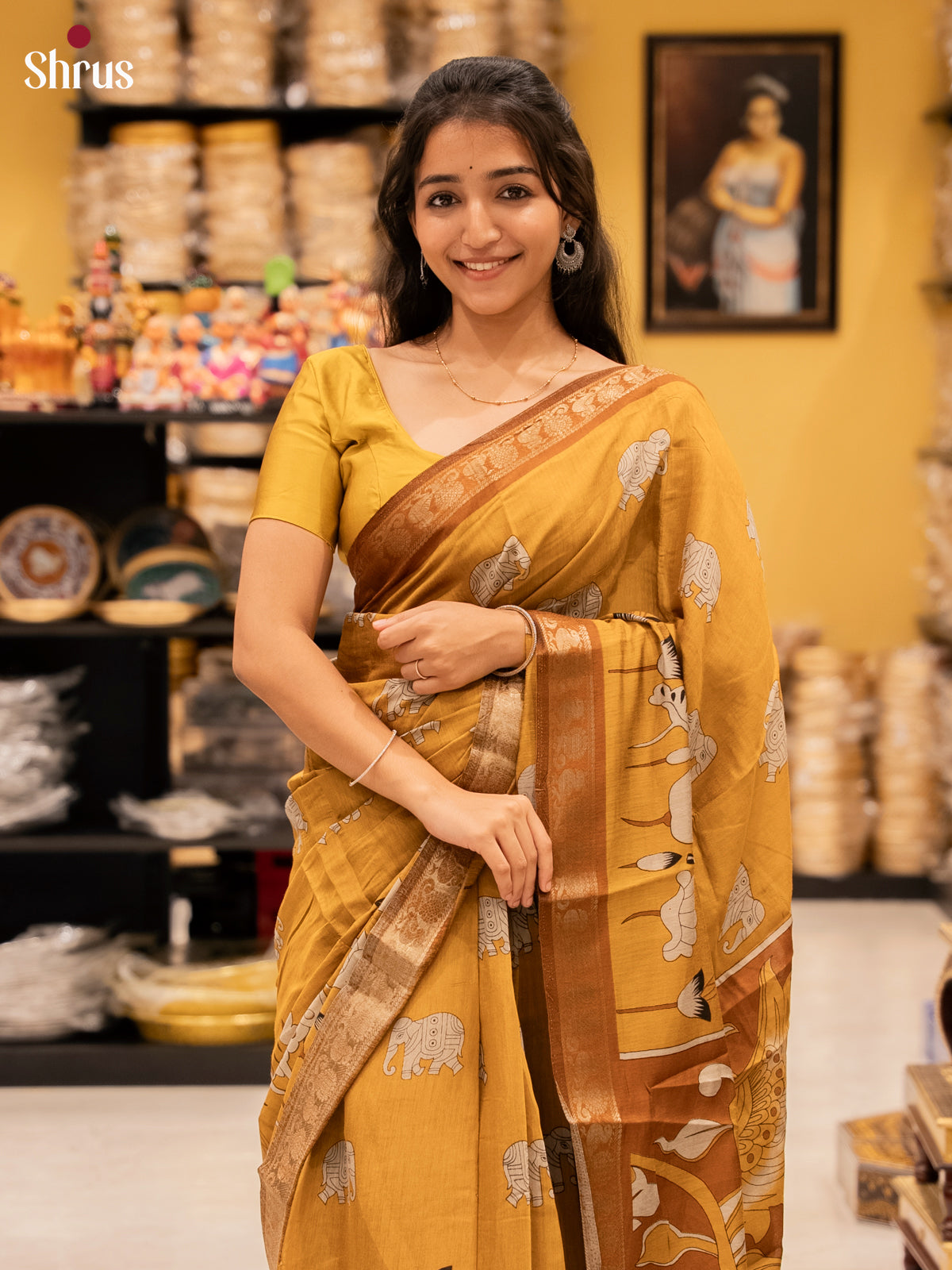 Mustard - Semi Modal  Saree