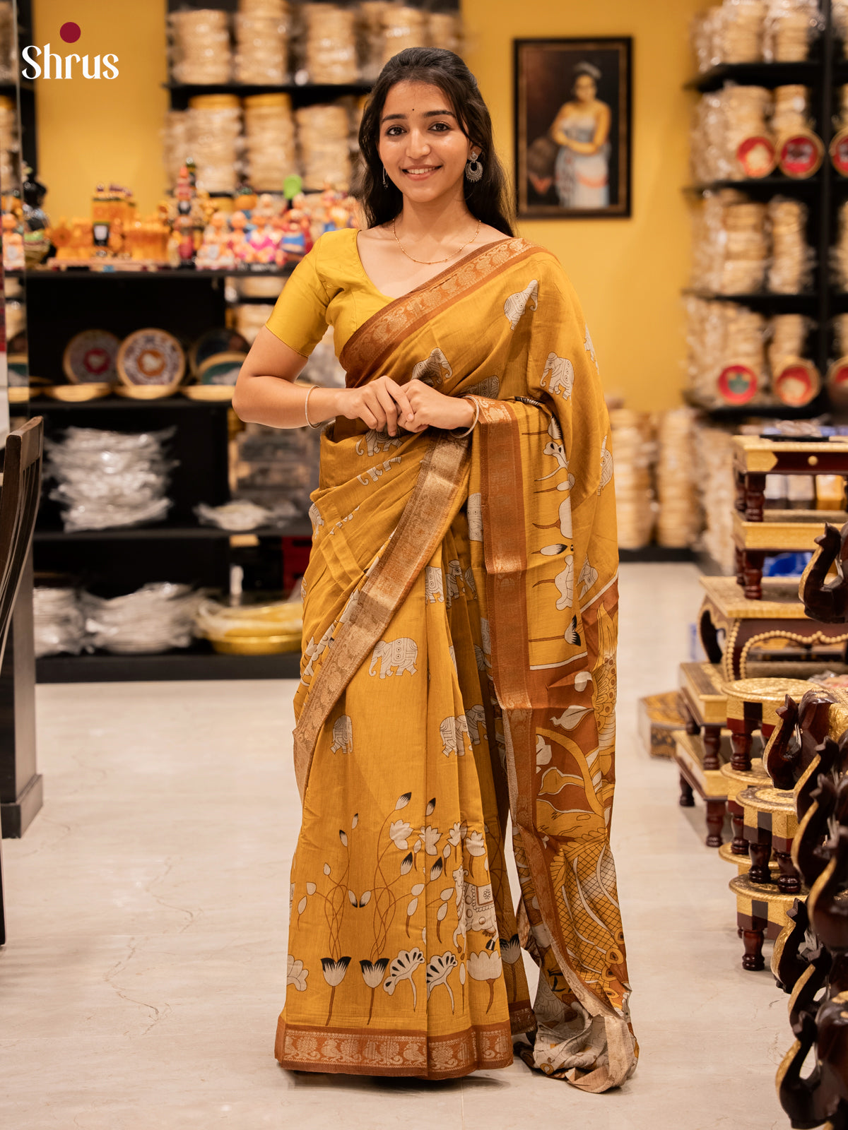 Mustard - Semi Modal  Saree