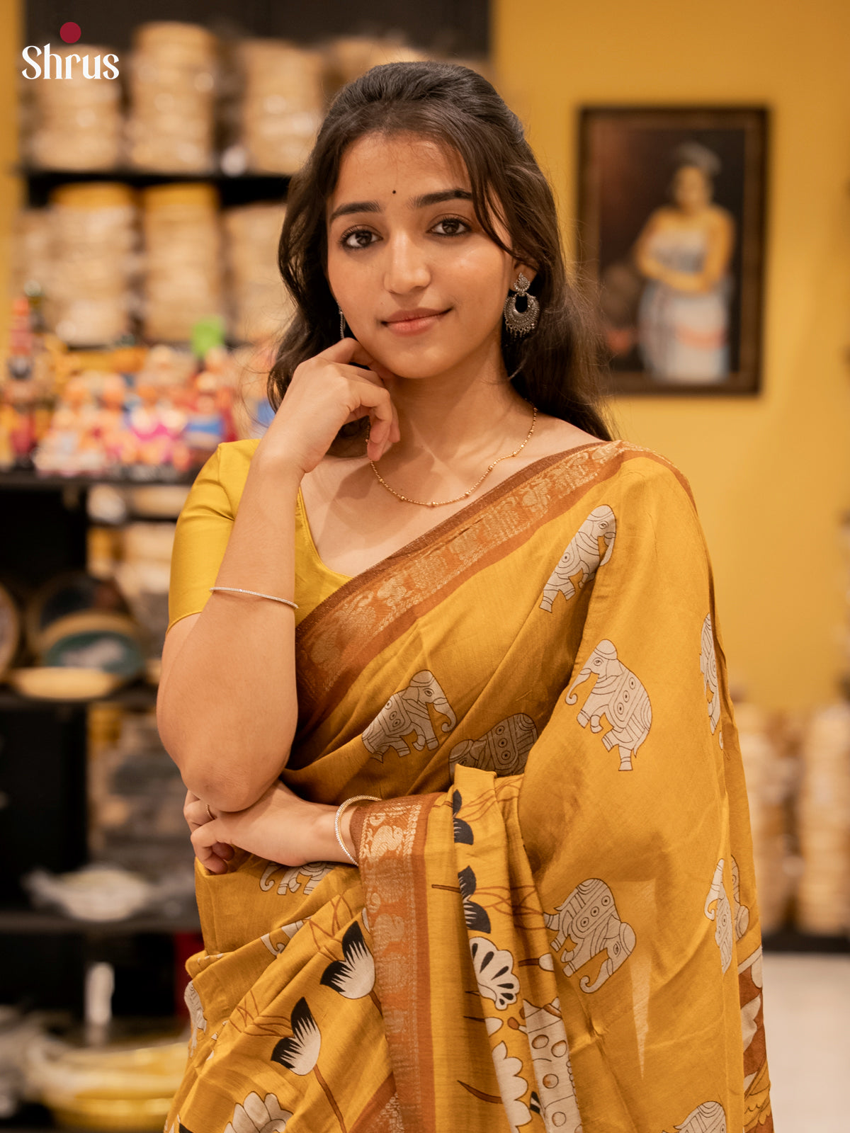 Mustard - Semi Modal  Saree