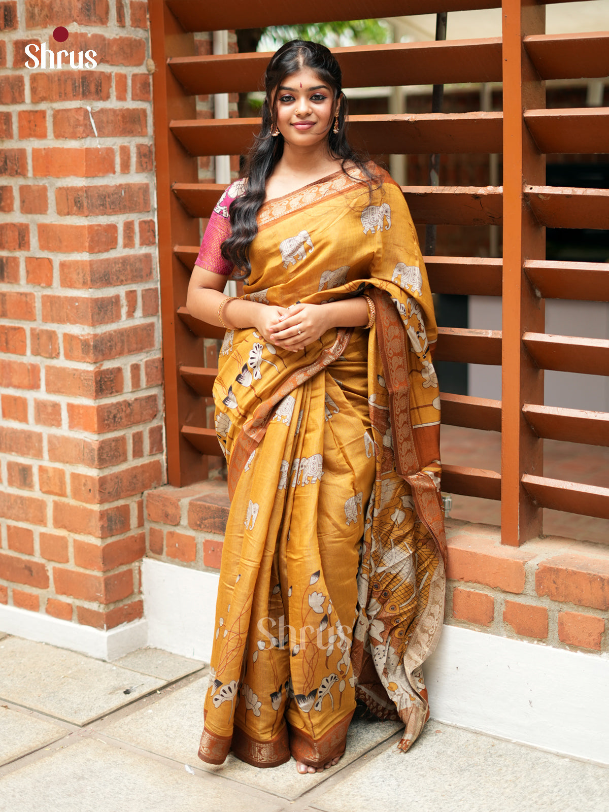 Mustard - Semi Modal  Saree