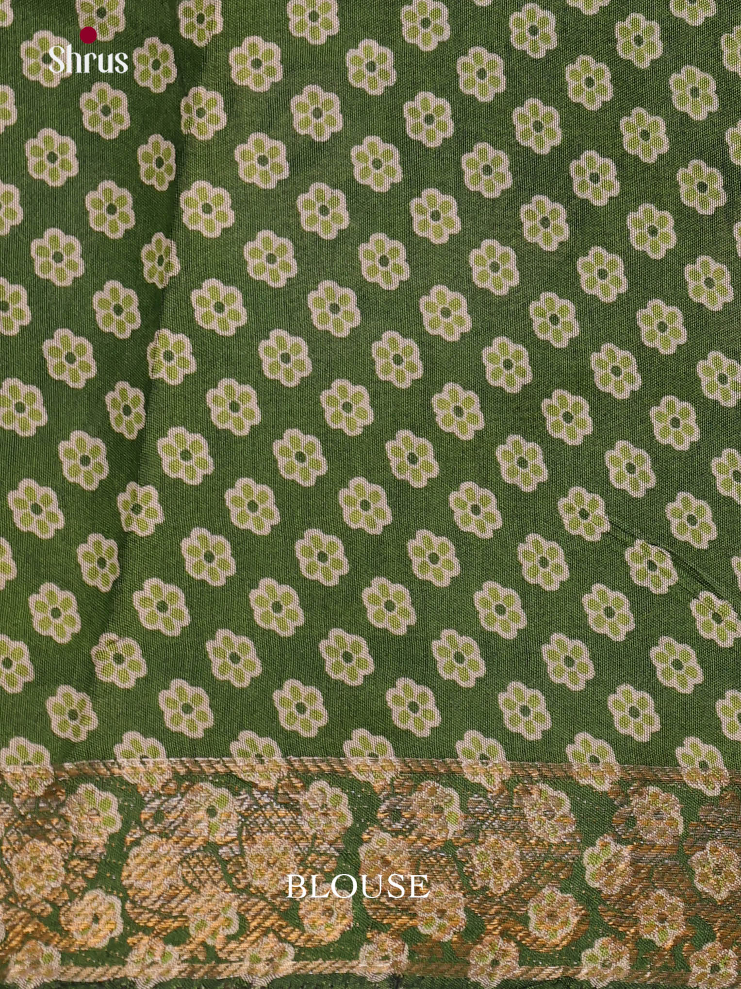 Light Green & Green- Semi Modal  Saree