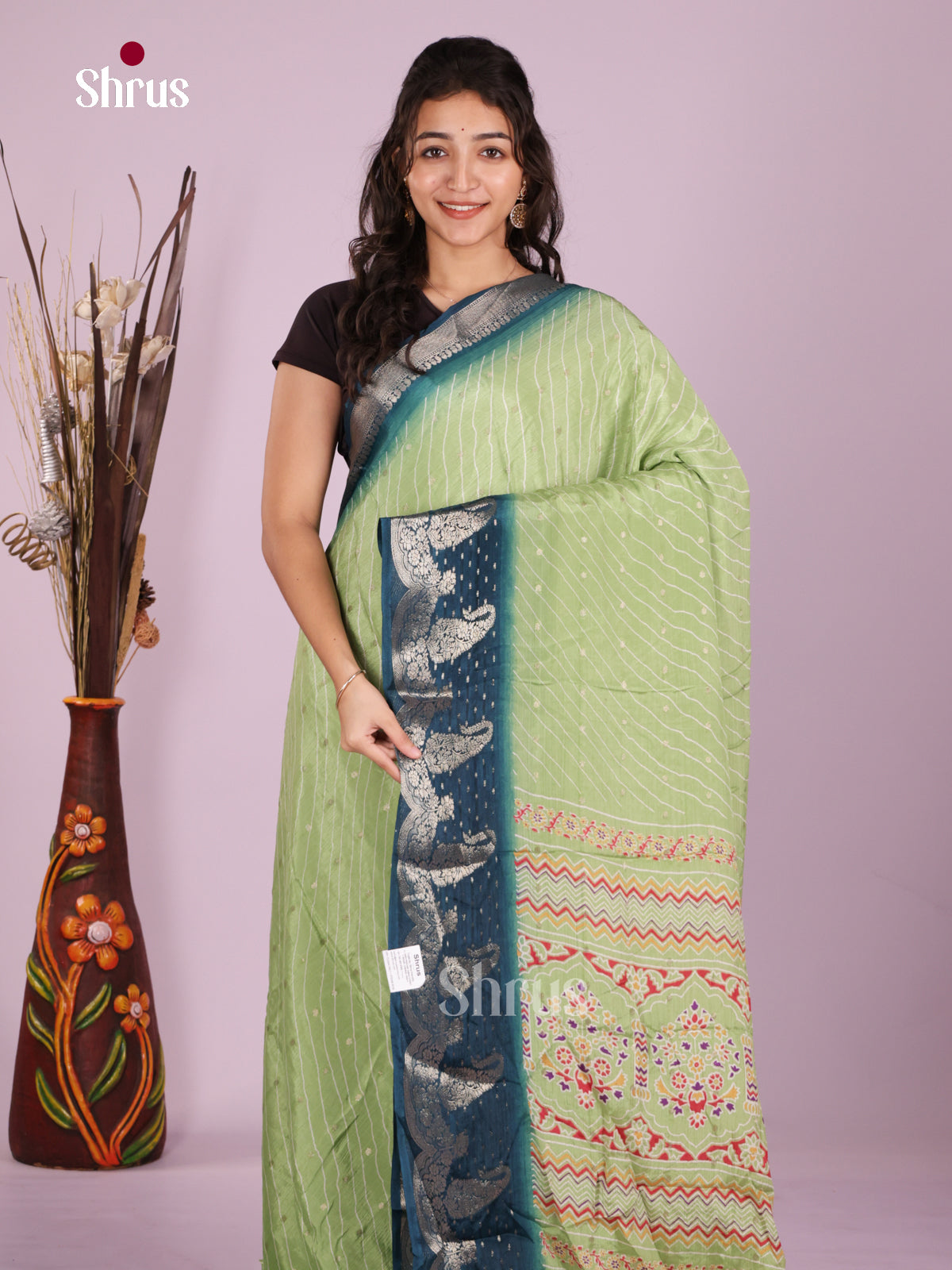 DJS27139 - Semi Mysoresilk Saree - Shop on Shrus.com