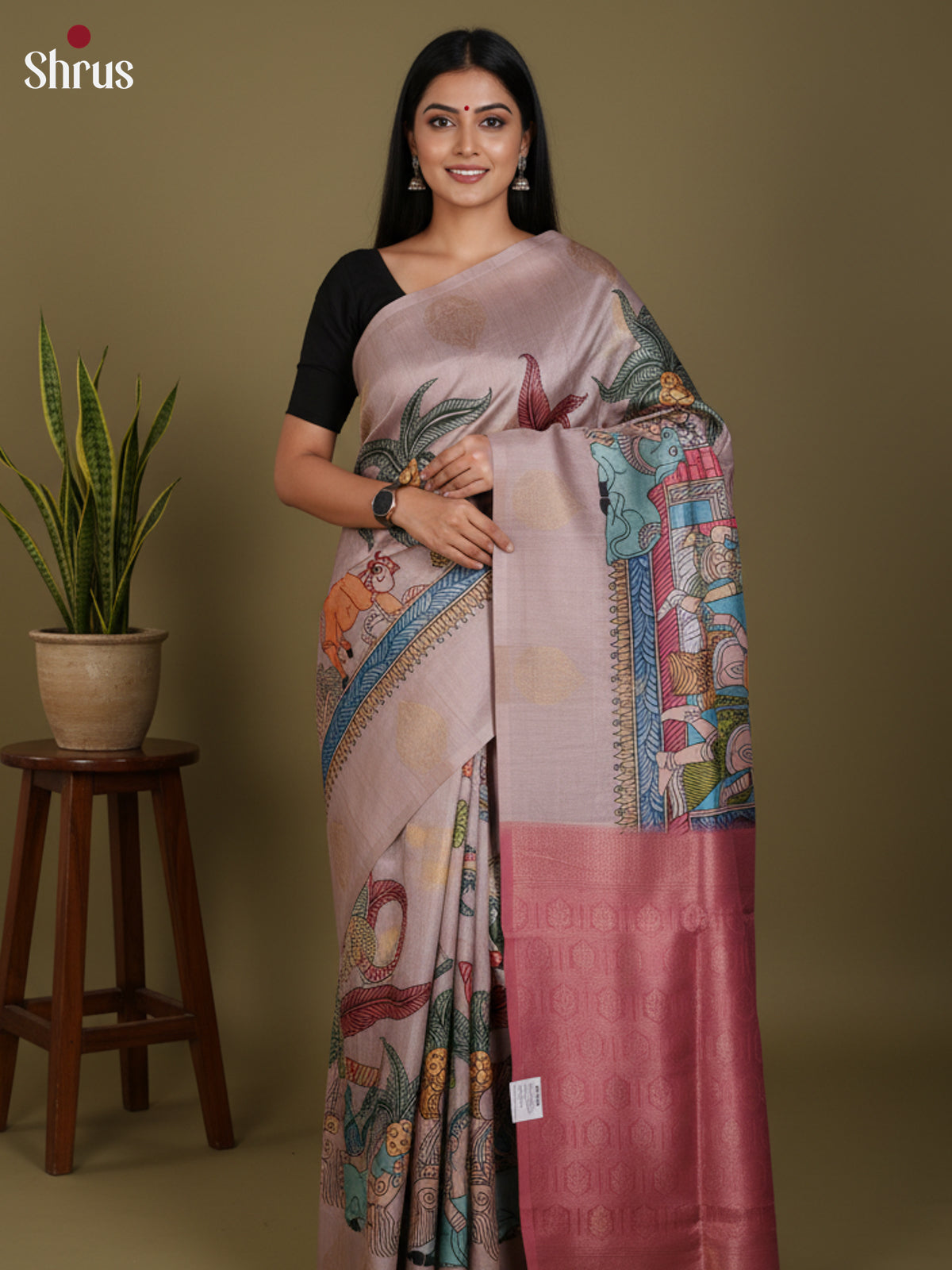 DJS27193 - Semi Tussar Saree - Shop on Shrus.com