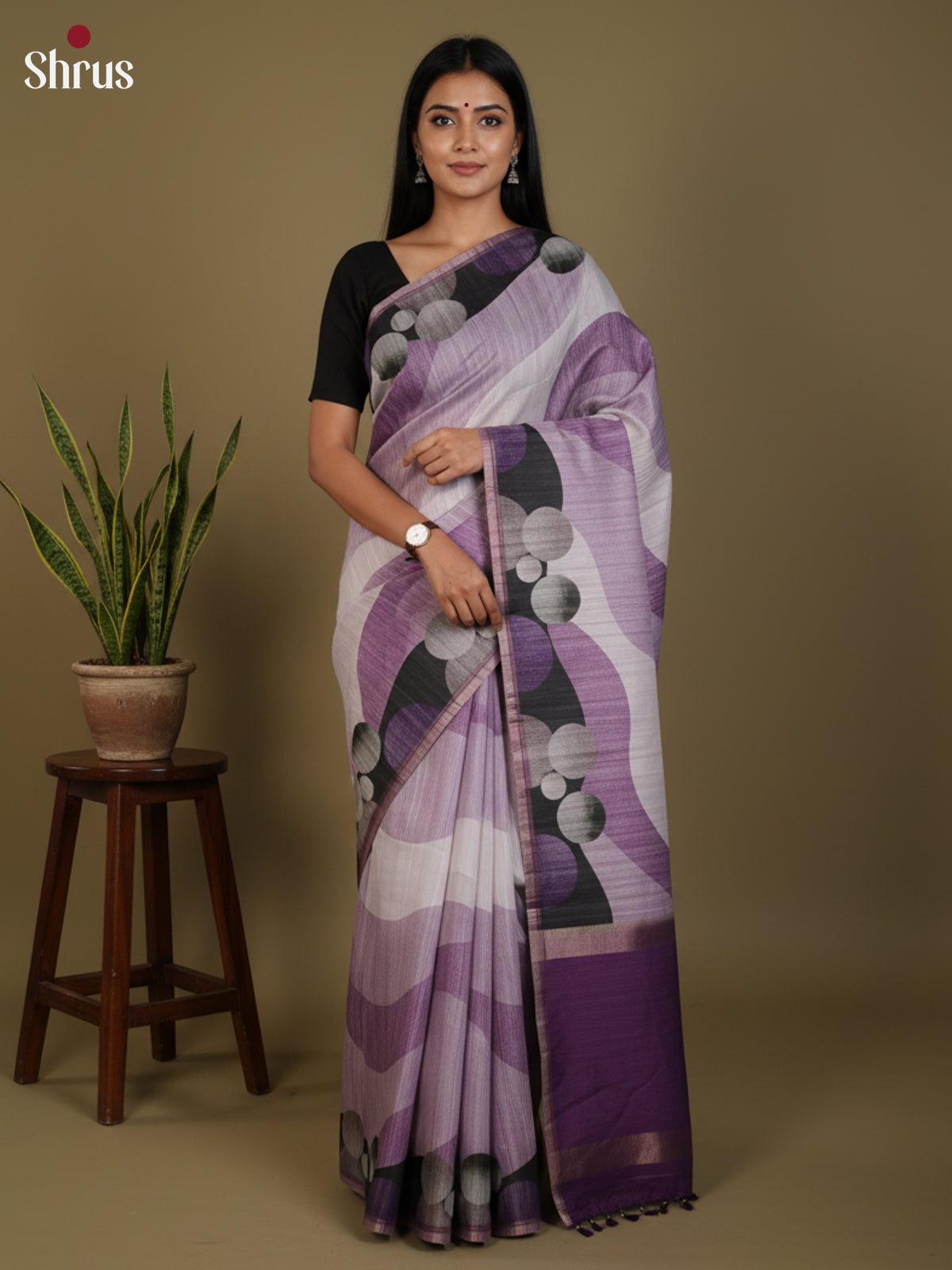 DJS27199 - Semi Tussar Saree - Shop on Shrus.com