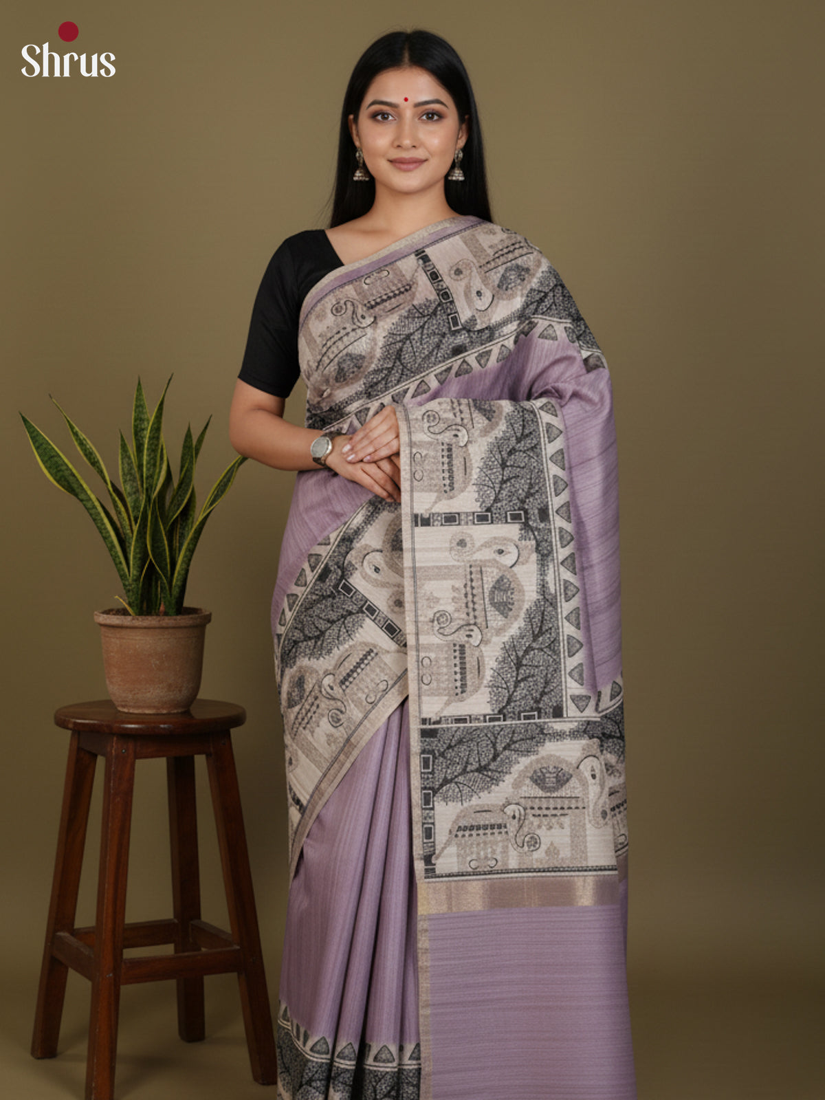 DJS27202 - Semi Tussar Saree - Shop on Shrus.com