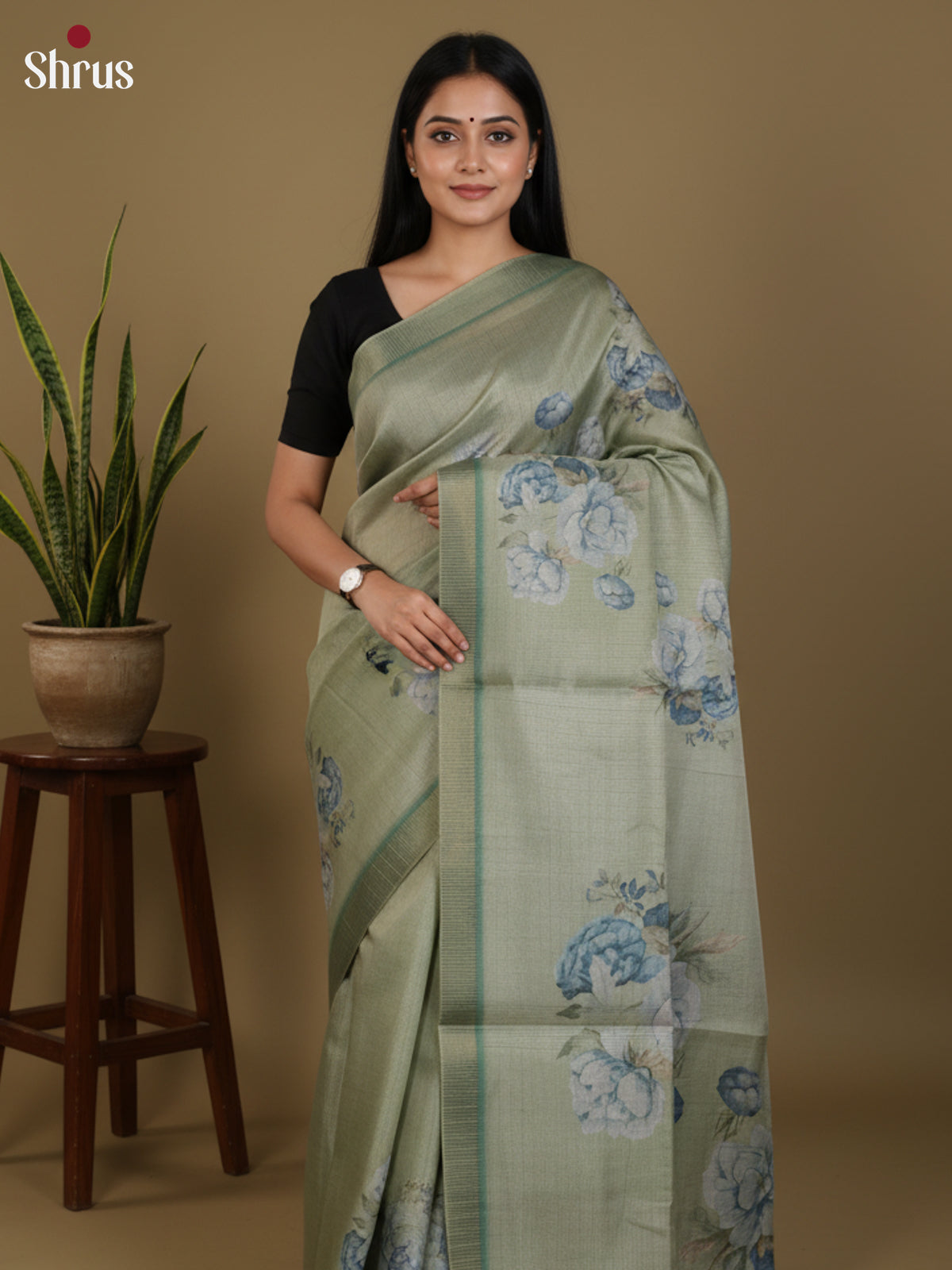DJS27209 - Semi Tussar Saree - Shop on Shrus.com