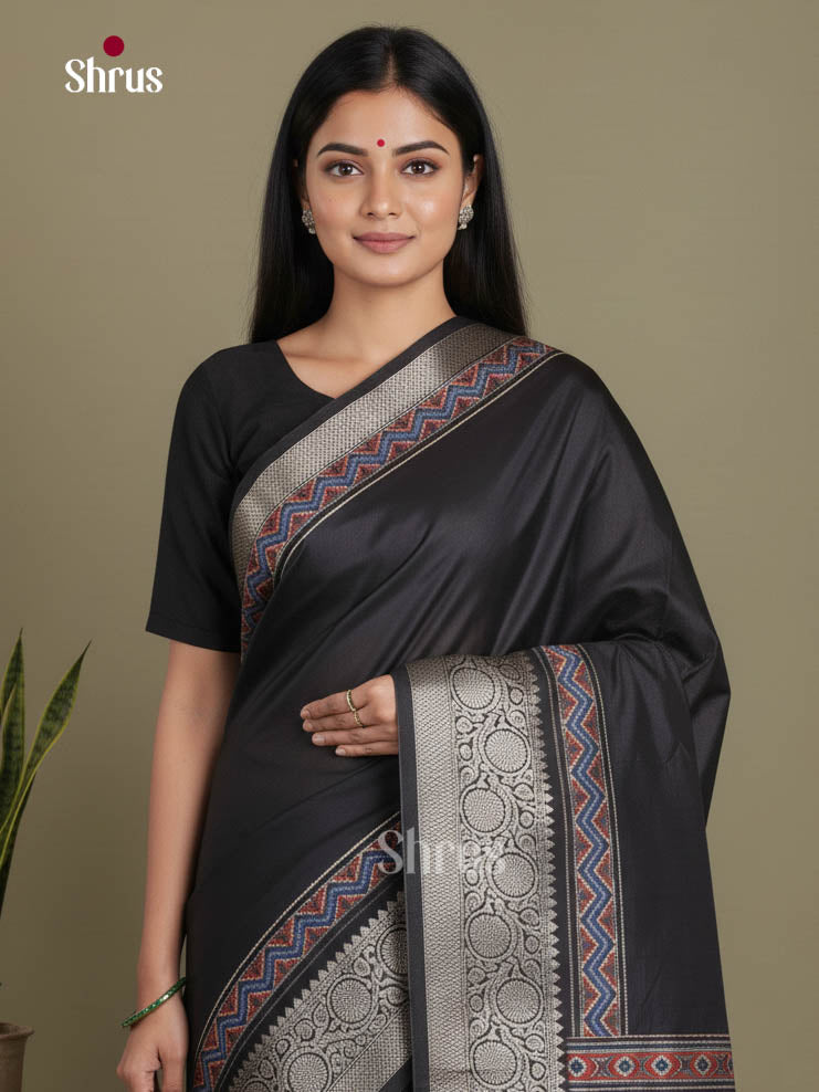 Black - Semi Modal  Saree