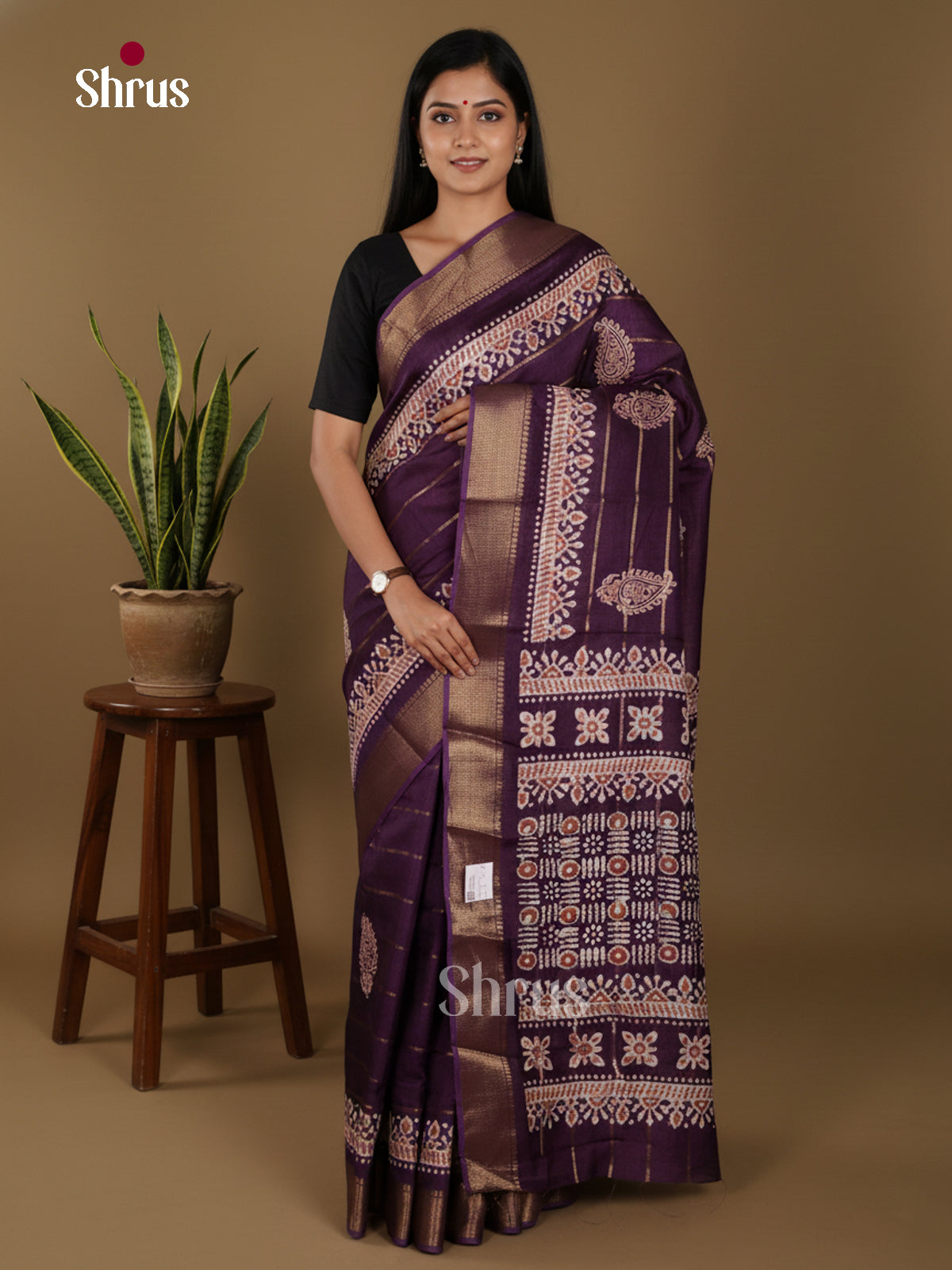 DJS28383 - Semi Crepe Saree - Shop on Shrus.com