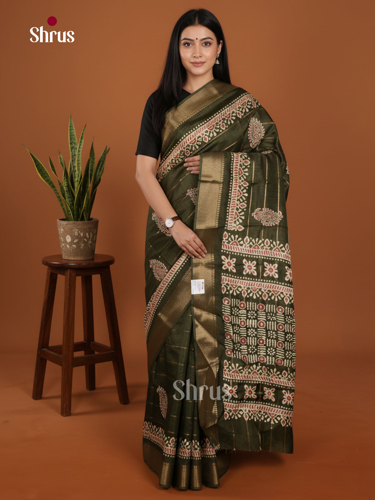 DJS28384 - Semi Crepe Saree - Shop on Shrus.com