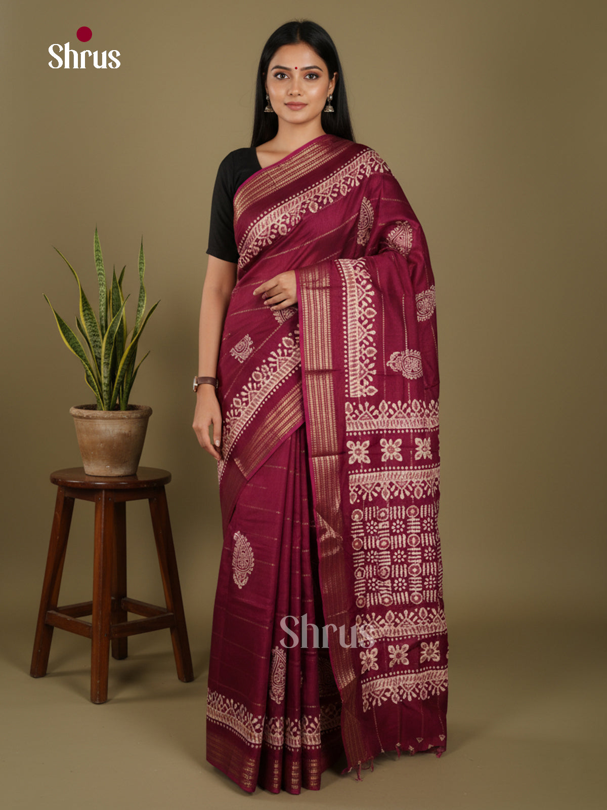DJS28385 - Semi Crepe Saree - Shop on Shrus.com