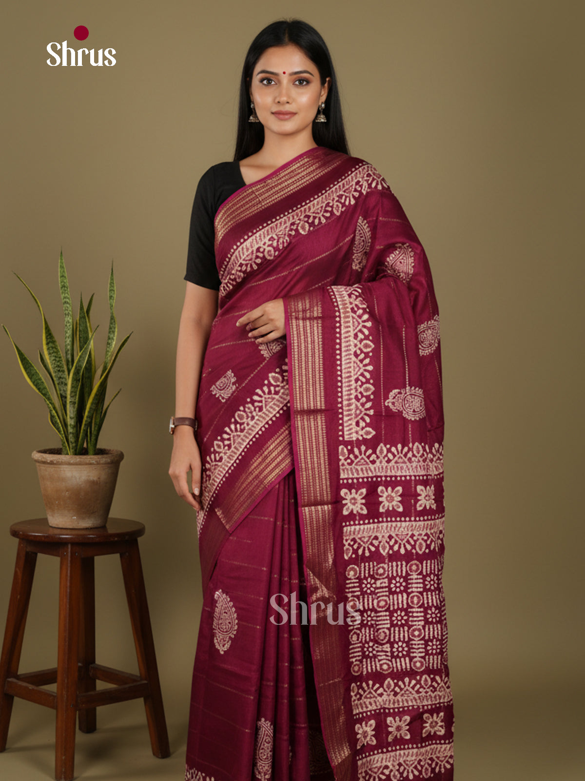 DJS28385 - Semi Crepe Saree - Shop on Shrus.com