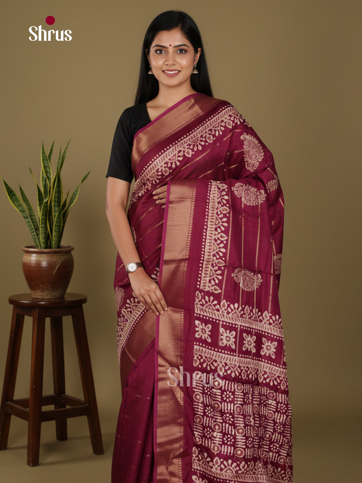 DJS28388 - Semi Crepe Saree - Shop on Shrus.com