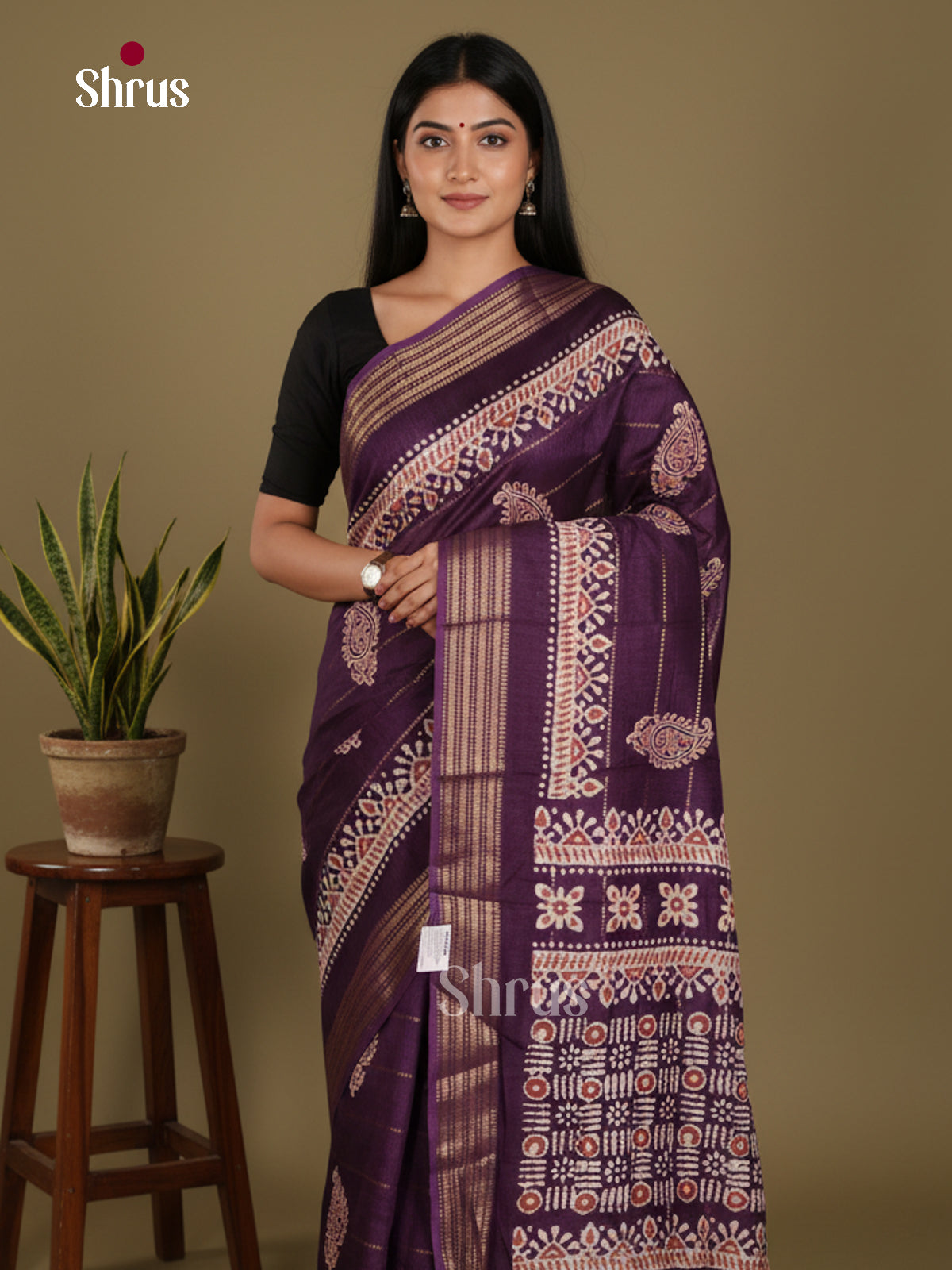 DJS28392 - Semi Crepe Saree - Shop on Shrus.com