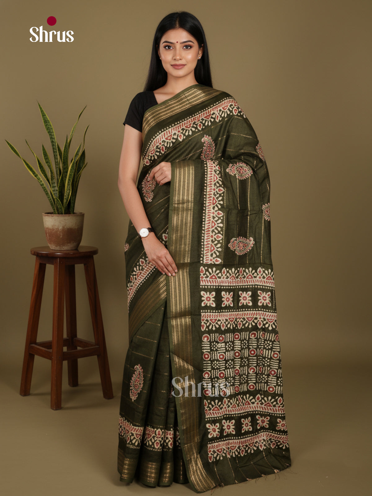 DJS28393 - Semi Crepe Saree - Shop on Shrus.com