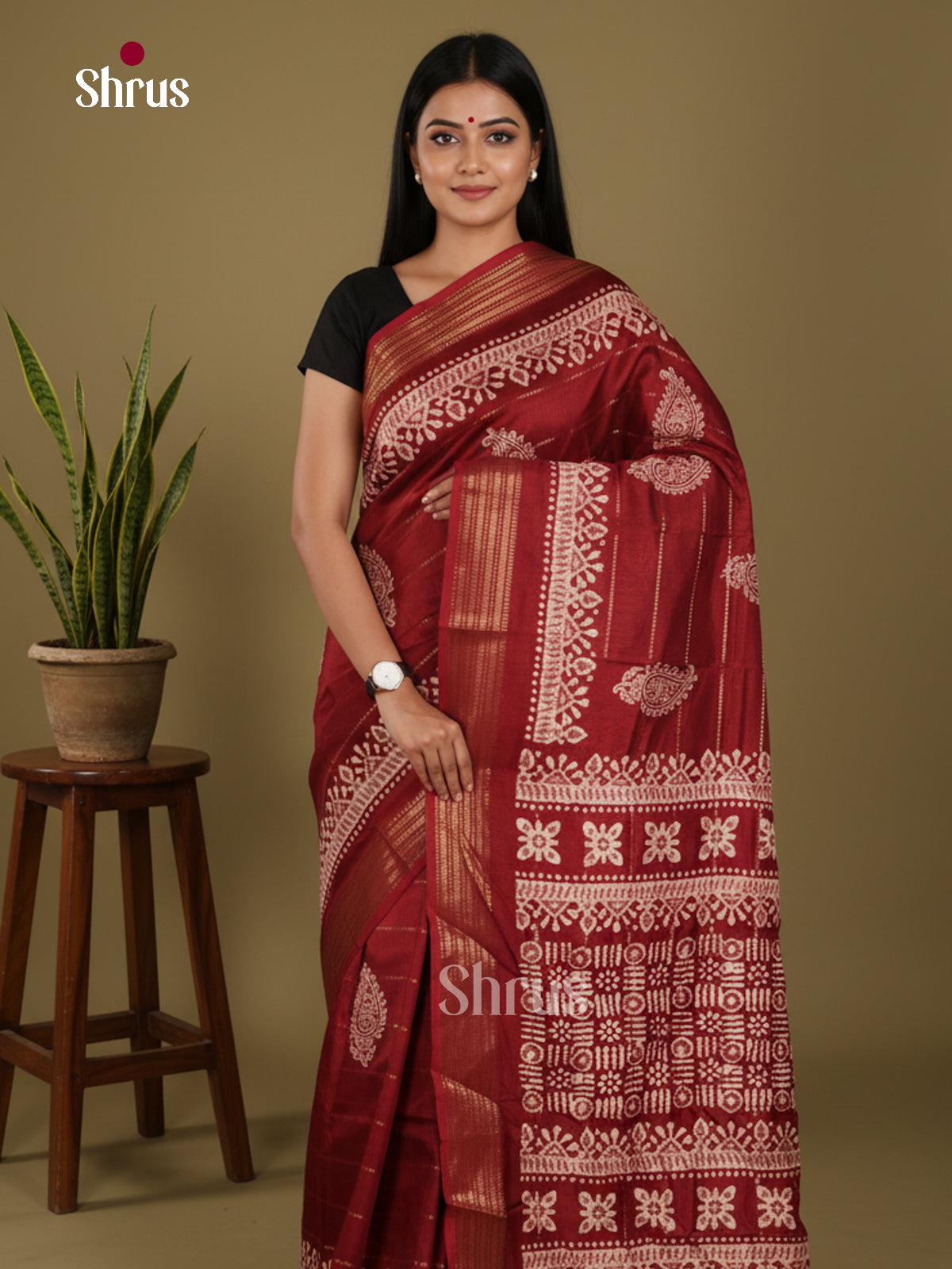 DJS28395 - Semi Crepe Saree - Shop on Shrus.com