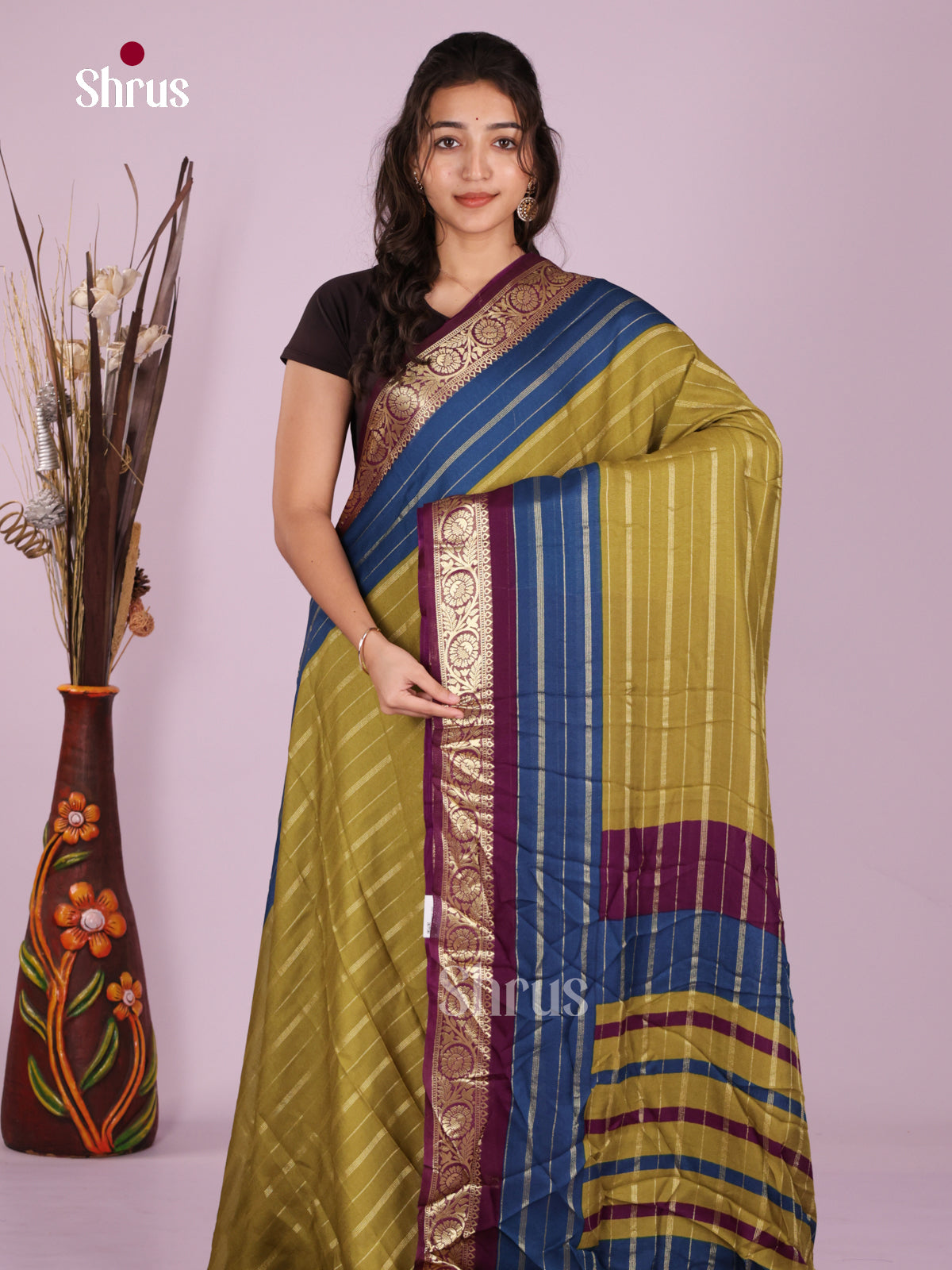 DJS28510 - Semi Mysoresilk Saree - Shop on Shrus.com
