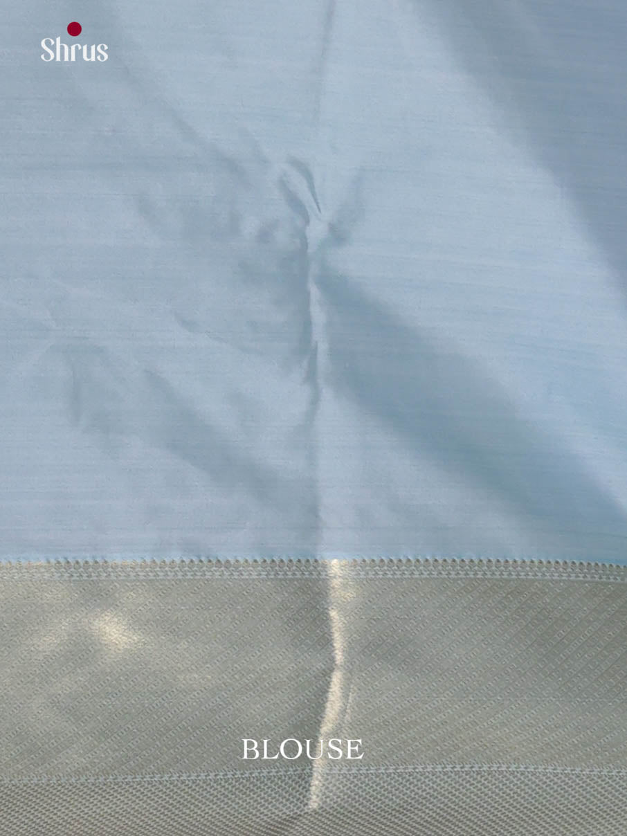 Blue - Kanchipuram-halfpure Saree