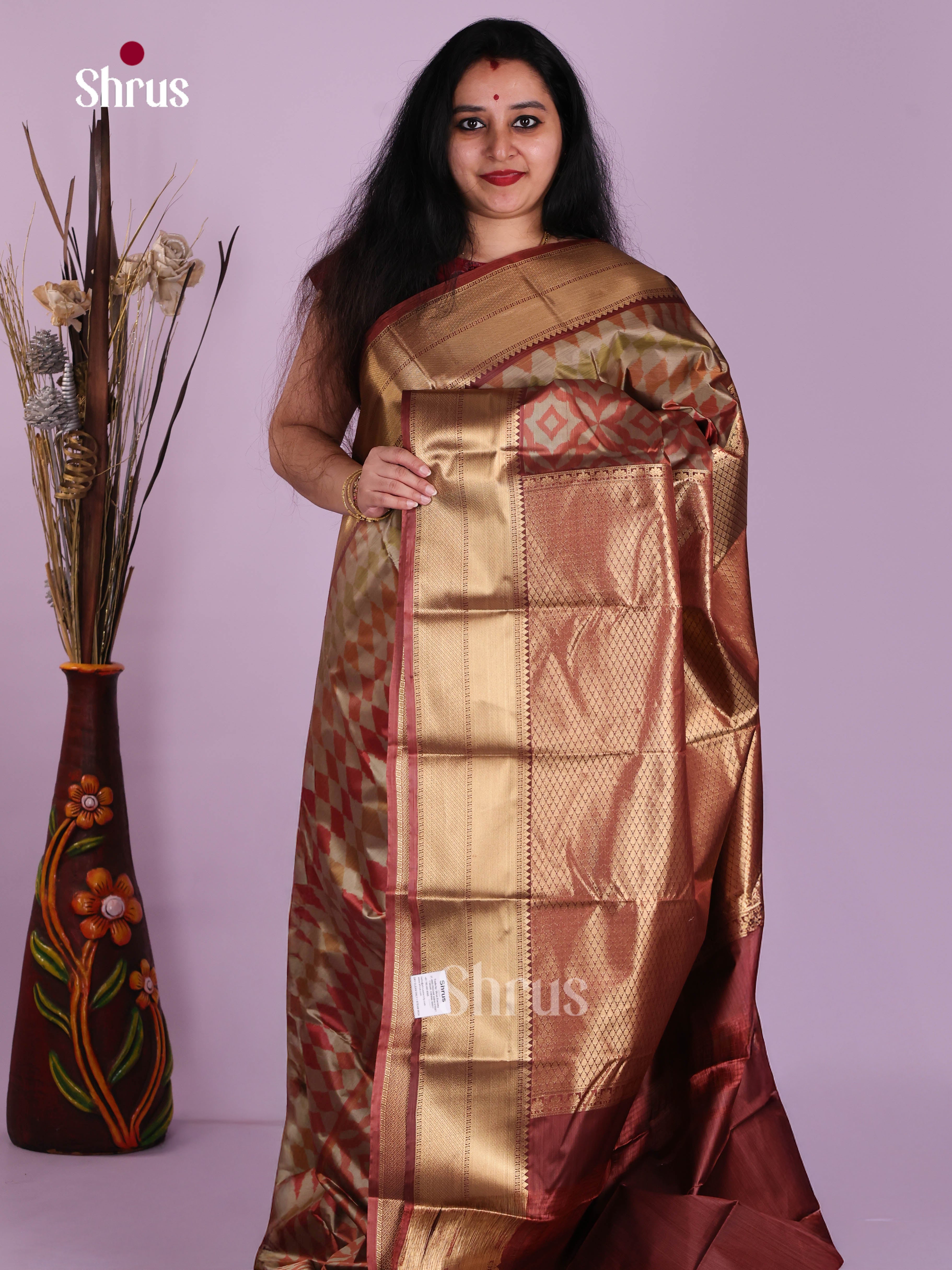 DJS29055 - Kanchipuram-halfpure Saree