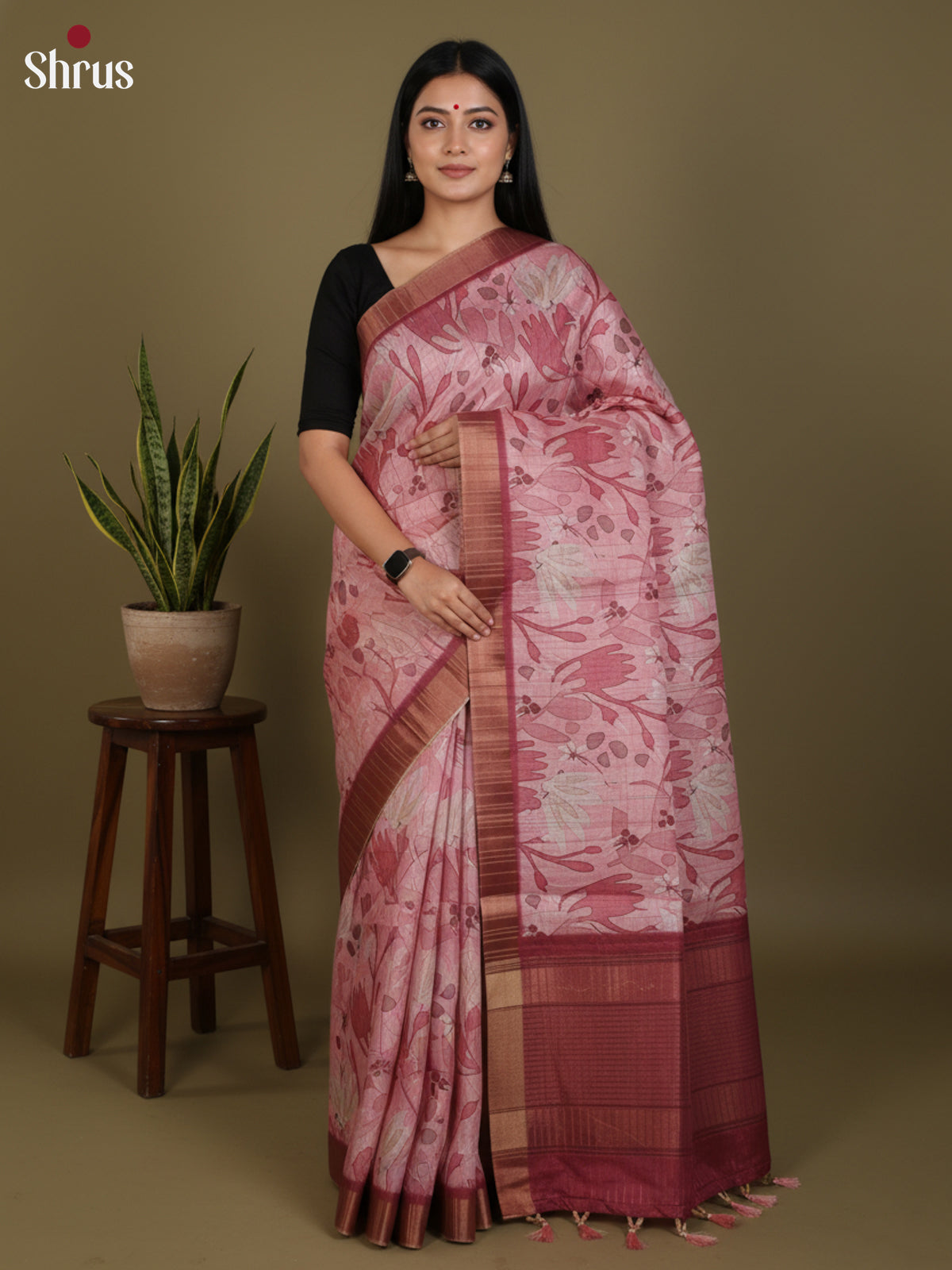 DJS30057 - Semi Tussar Saree - Shop on Shrus.com