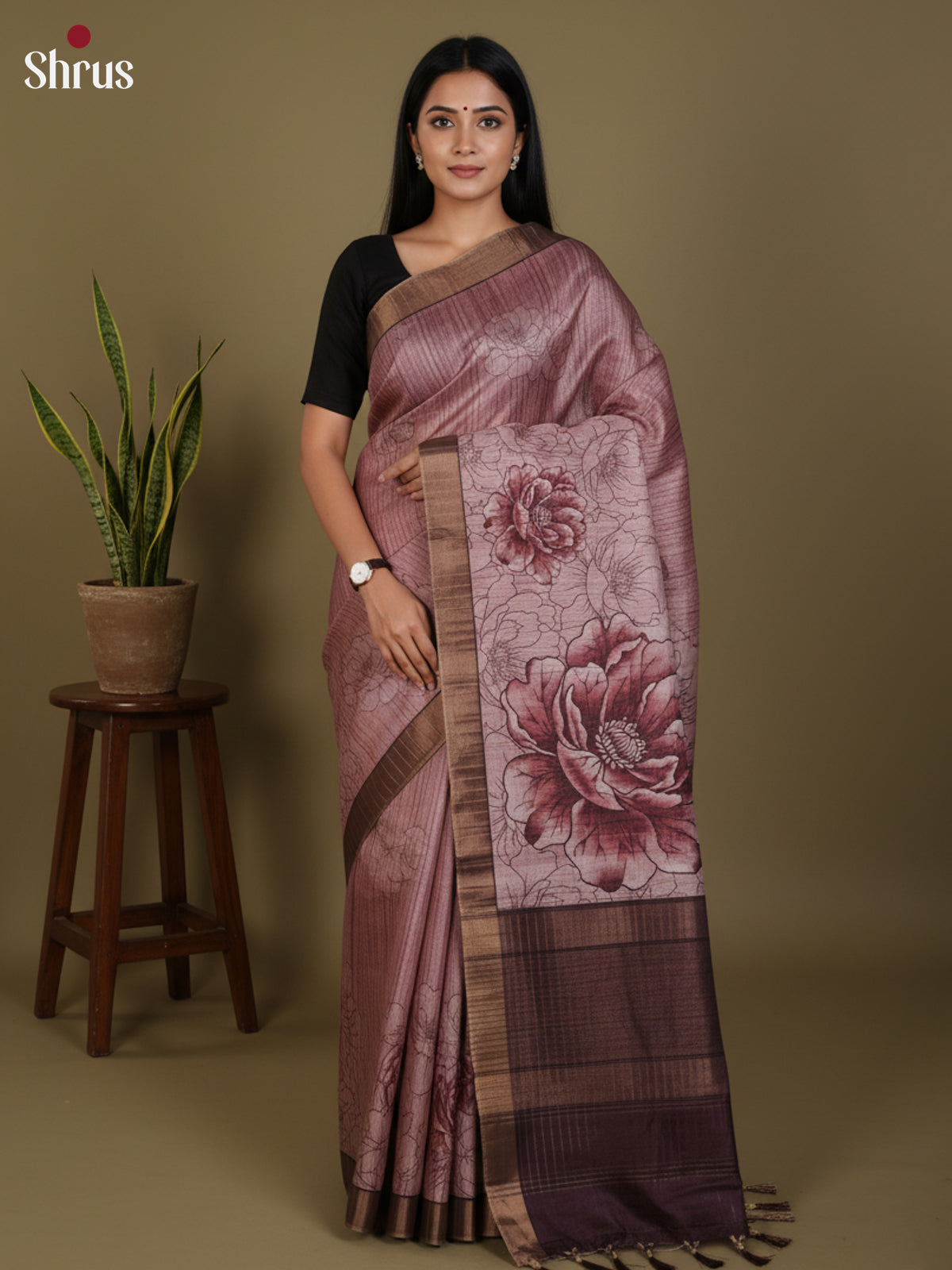 DJS30069 - Semi Tussar Saree - Shop on Shrus.com