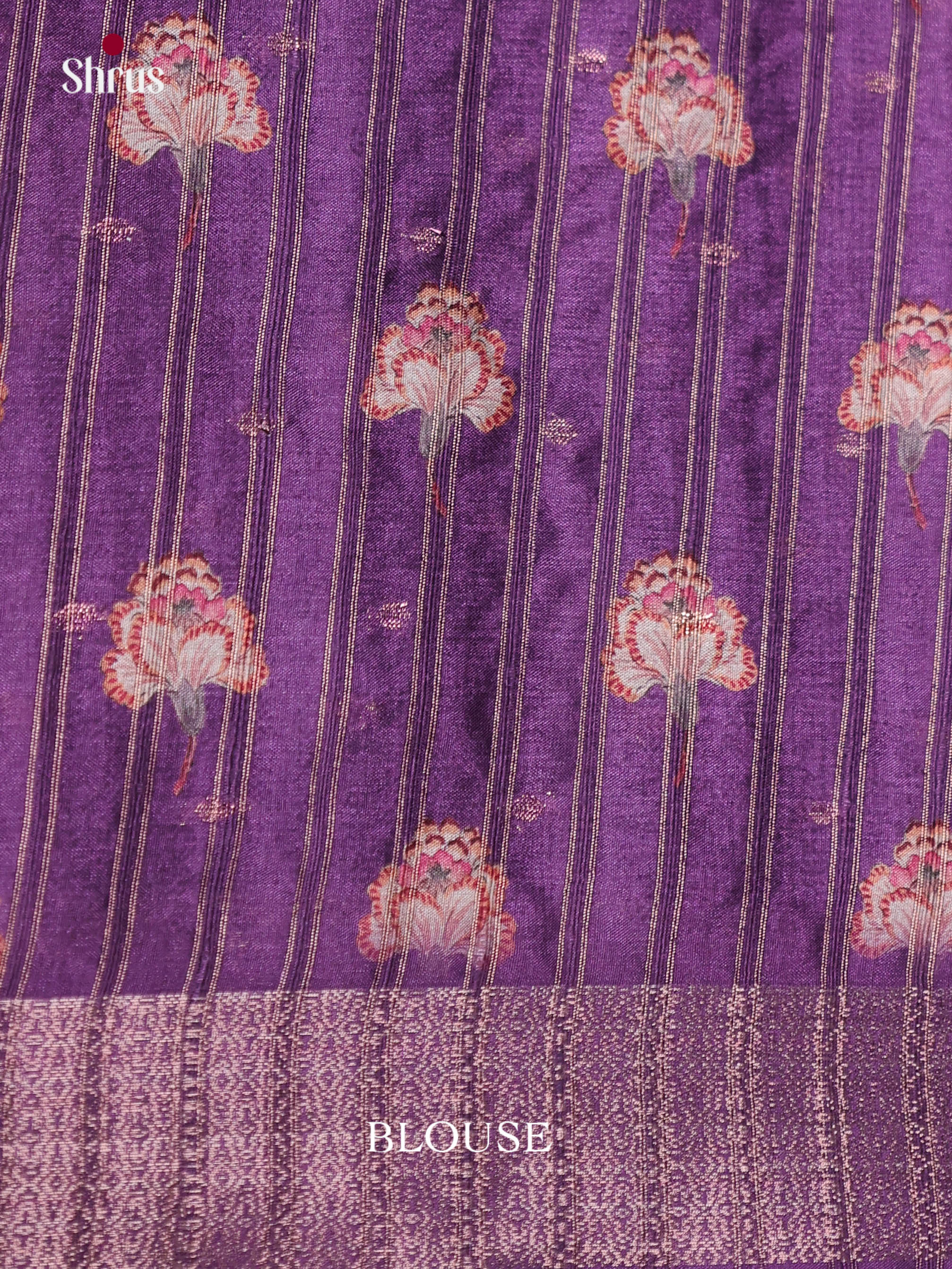 Purple & Cream - Semi Dola silk Saree