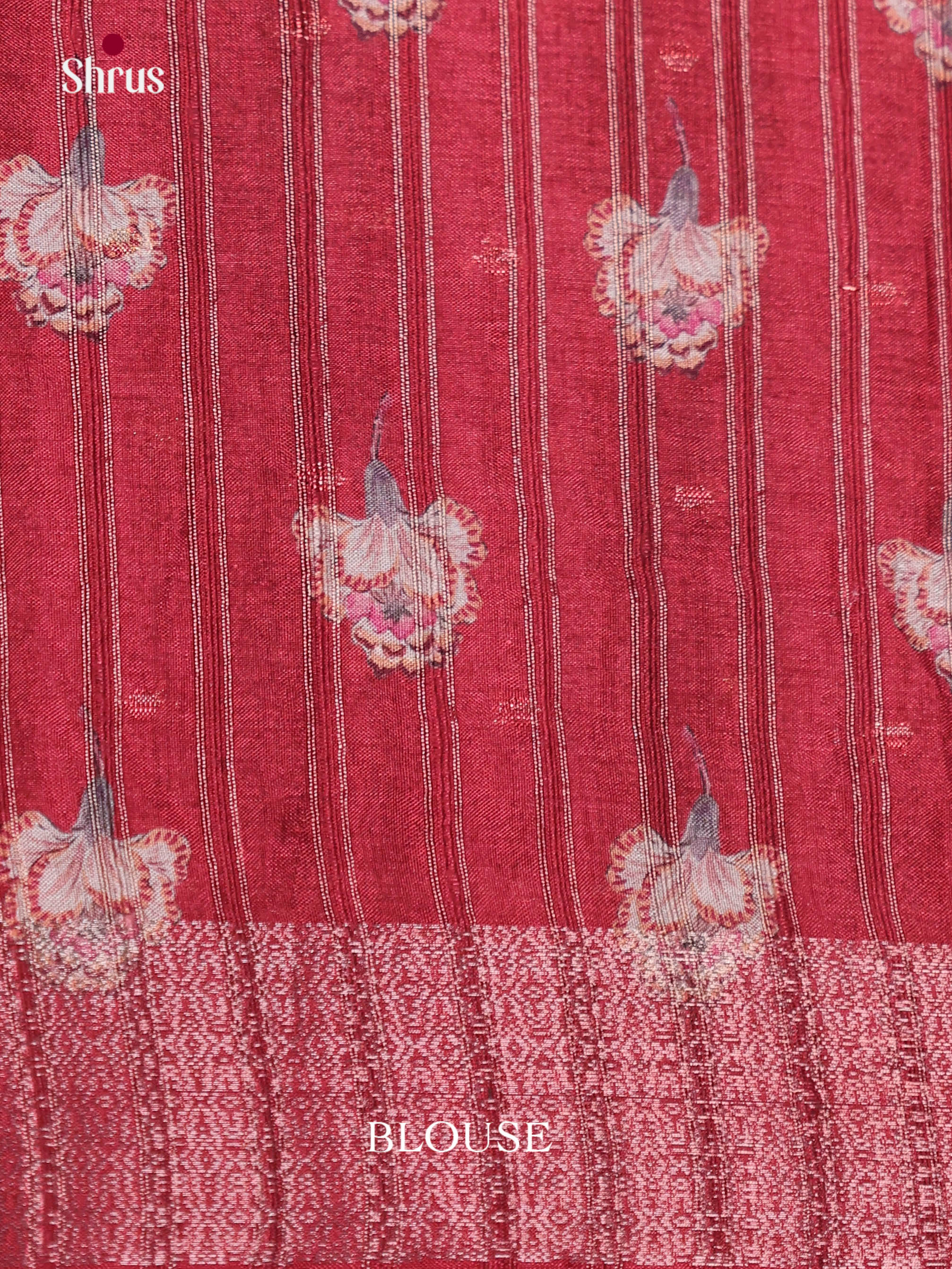 Red & Cream - Semi Dola silk Saree