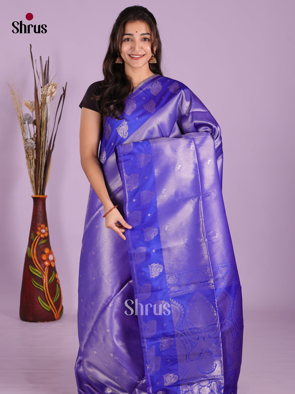 Blue - Semi Softsilk Saree
