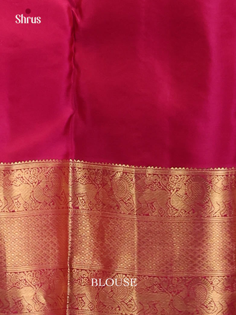 Brown & Maroon - Kanchipuram-halfpure Saree
