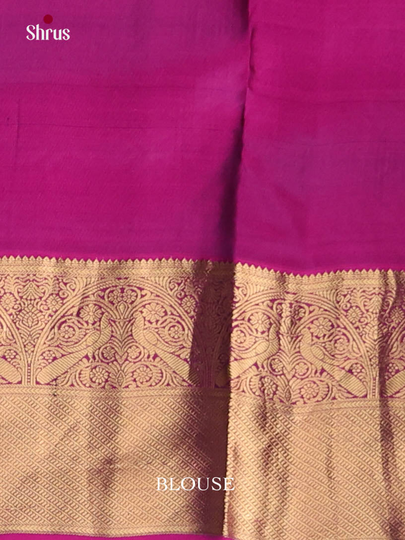 Blue & Purple - Kanchipuram-halfpure Saree