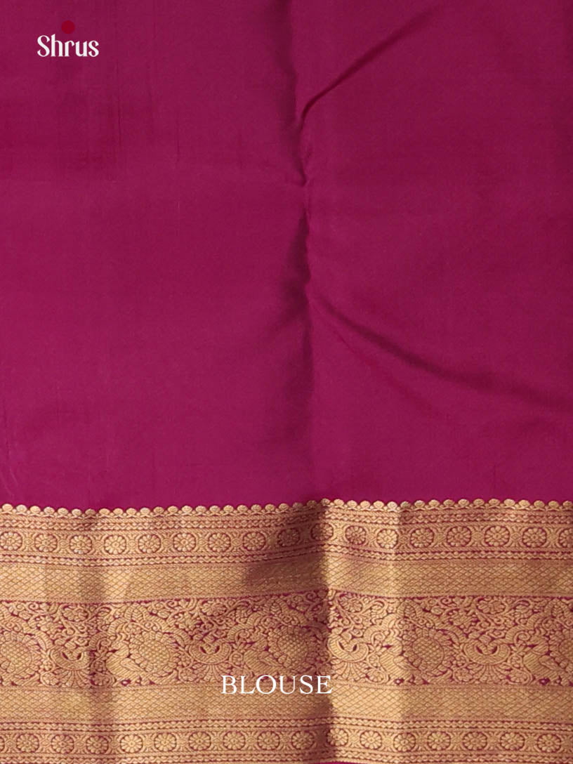 Peacock Green & Maroon - Kanchipuram-halfpure Saree