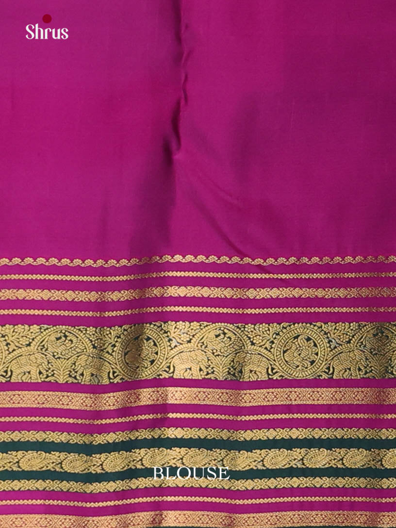 Blue & Purple - Kanchipuram-halfpure Saree