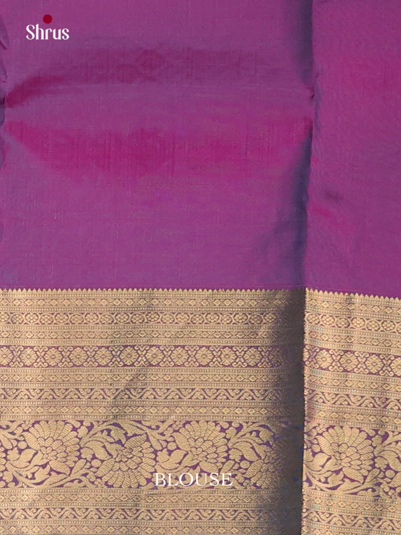 Green & Purple- Kanchipuram-halfpure Saree