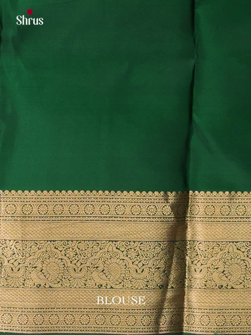 Grey & Green - Kanchipuram-halfpure Saree