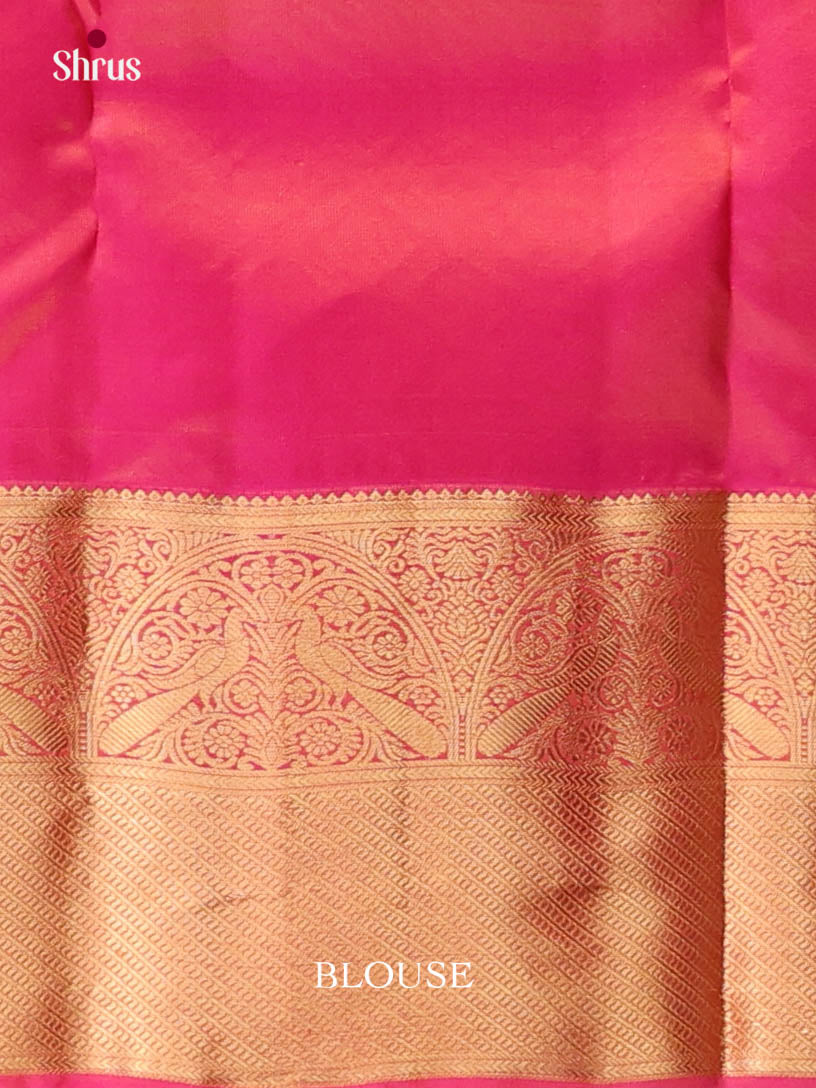 Mustard & Pink - Kanchipuram-halfpure Saree - Shop on Shrus.com