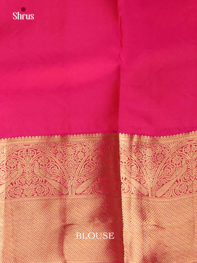 Orange & Pink - Kanchipuram-halfpure Saree